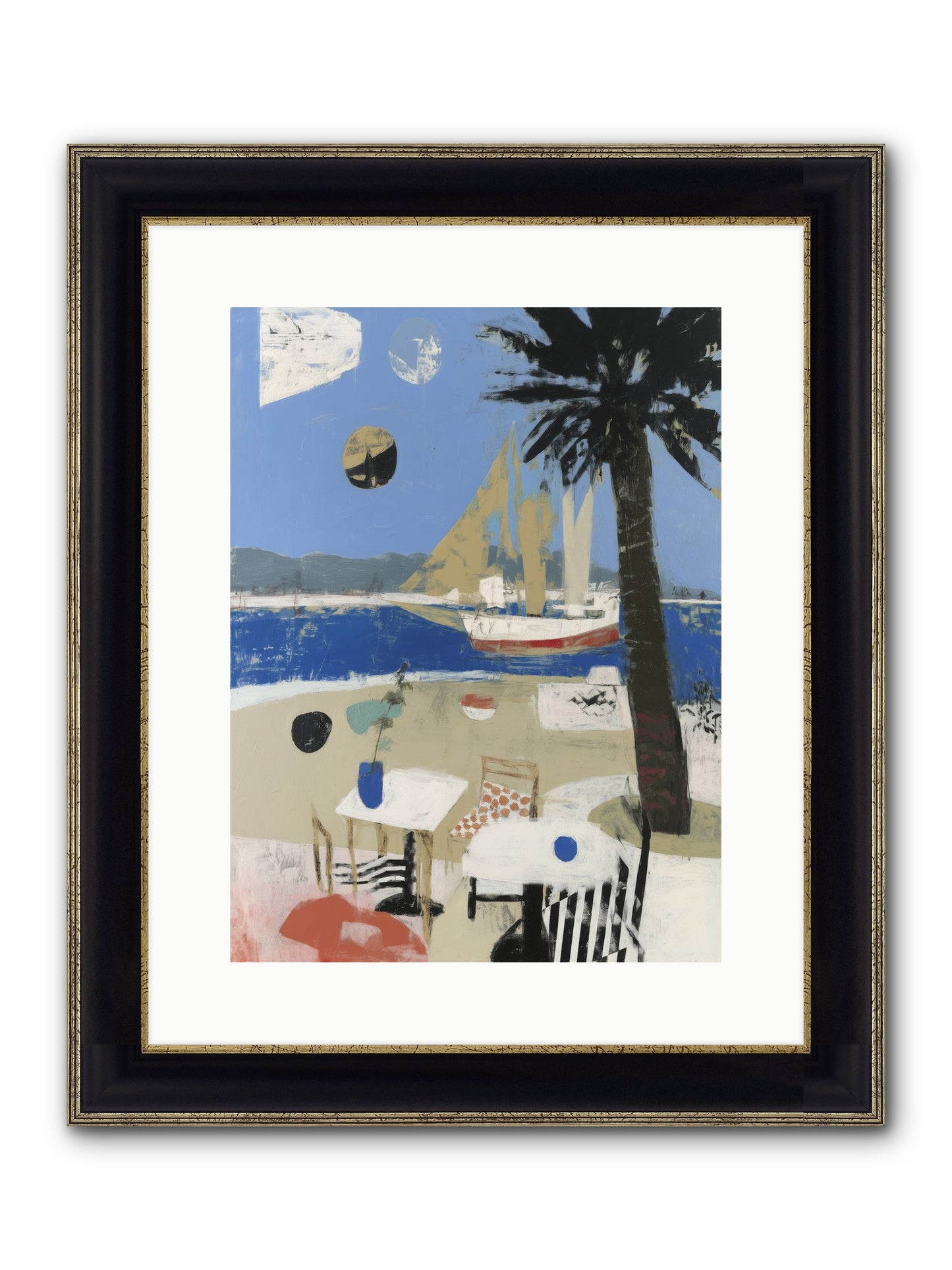 Ocean's Canvas Framed Print - Black & Gold 12x16