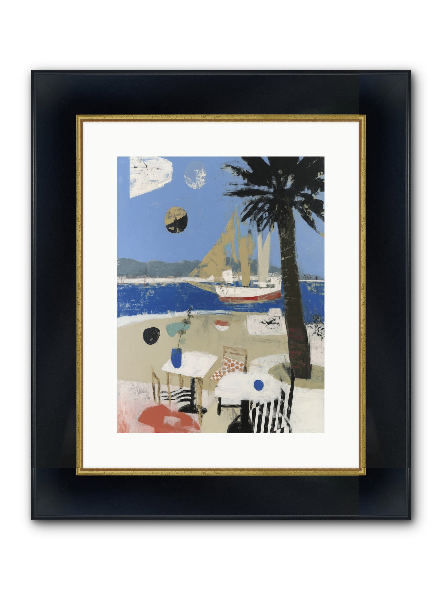 Ocean's Canvas Framed Print - Wide Black w/Gold 12x16