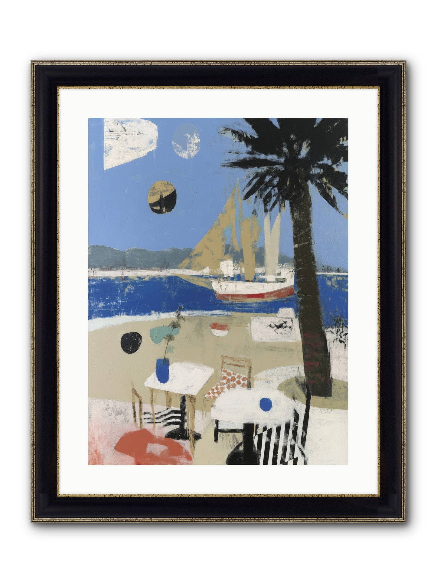 Ocean's Canvas Framed Print - Black & Gold 18x24