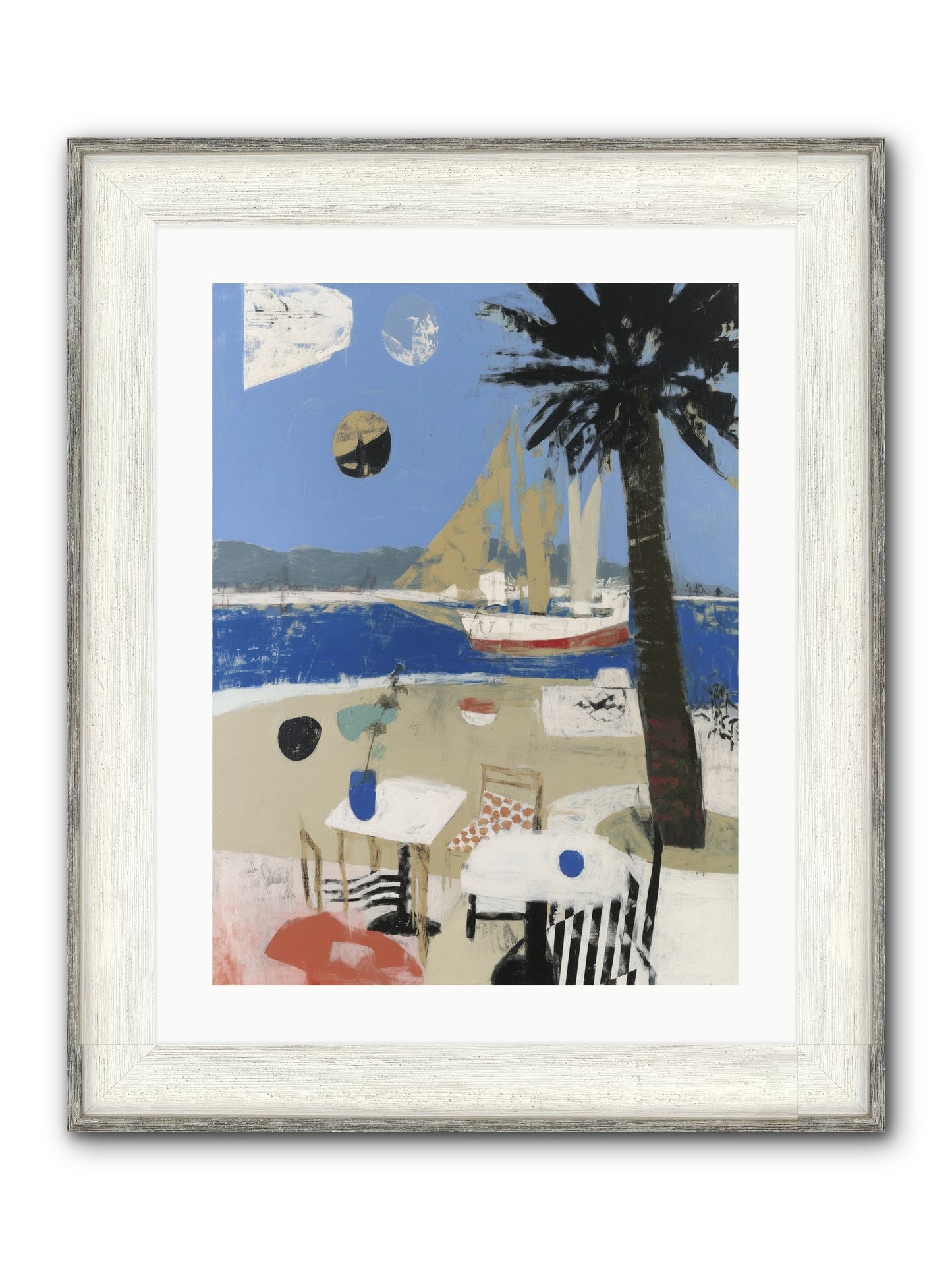 Ocean's Canvas Framed Print - Driftwood White 18x24