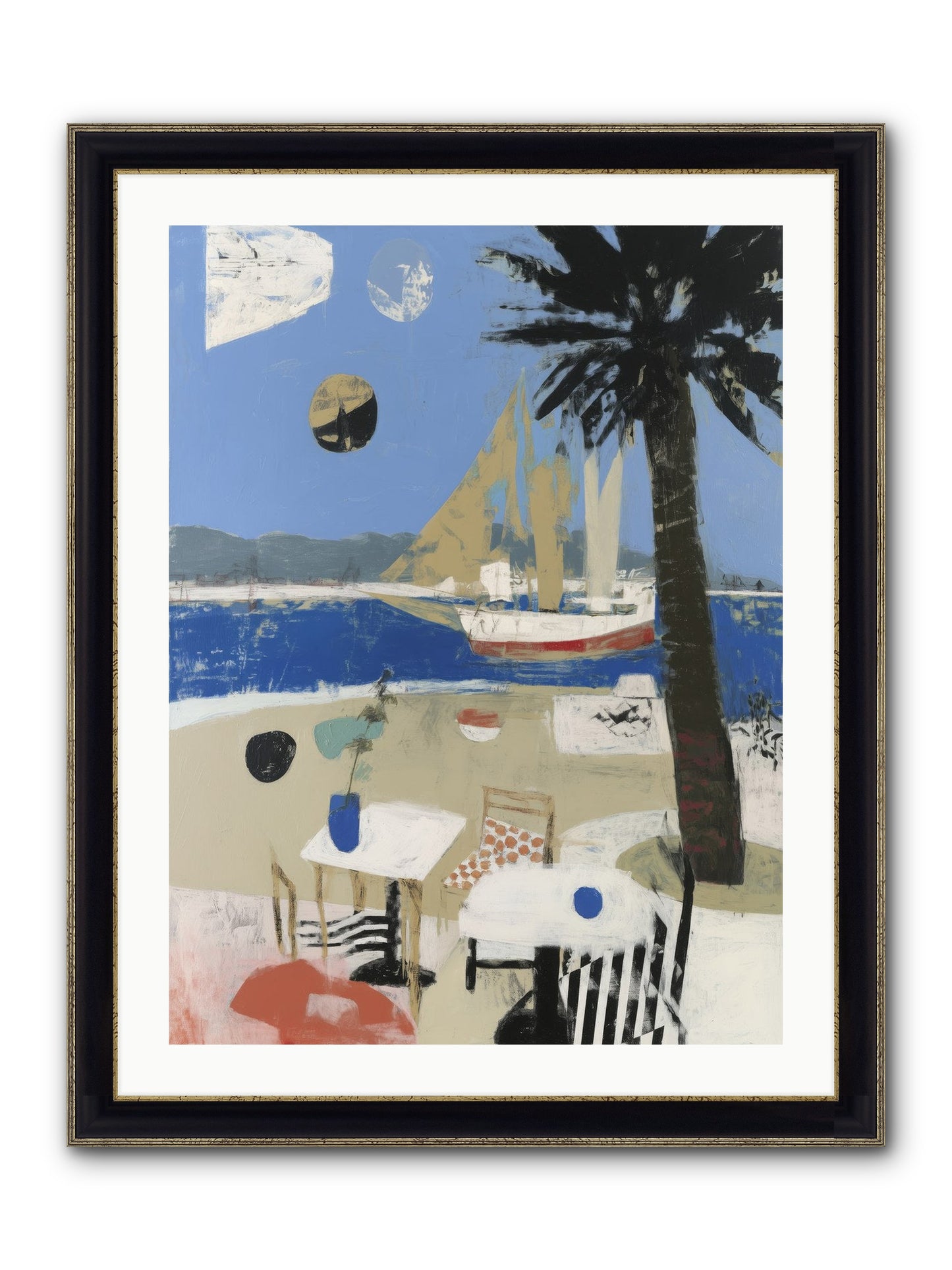 Ocean's Canvas Framed Print - Black & Gold 24x32