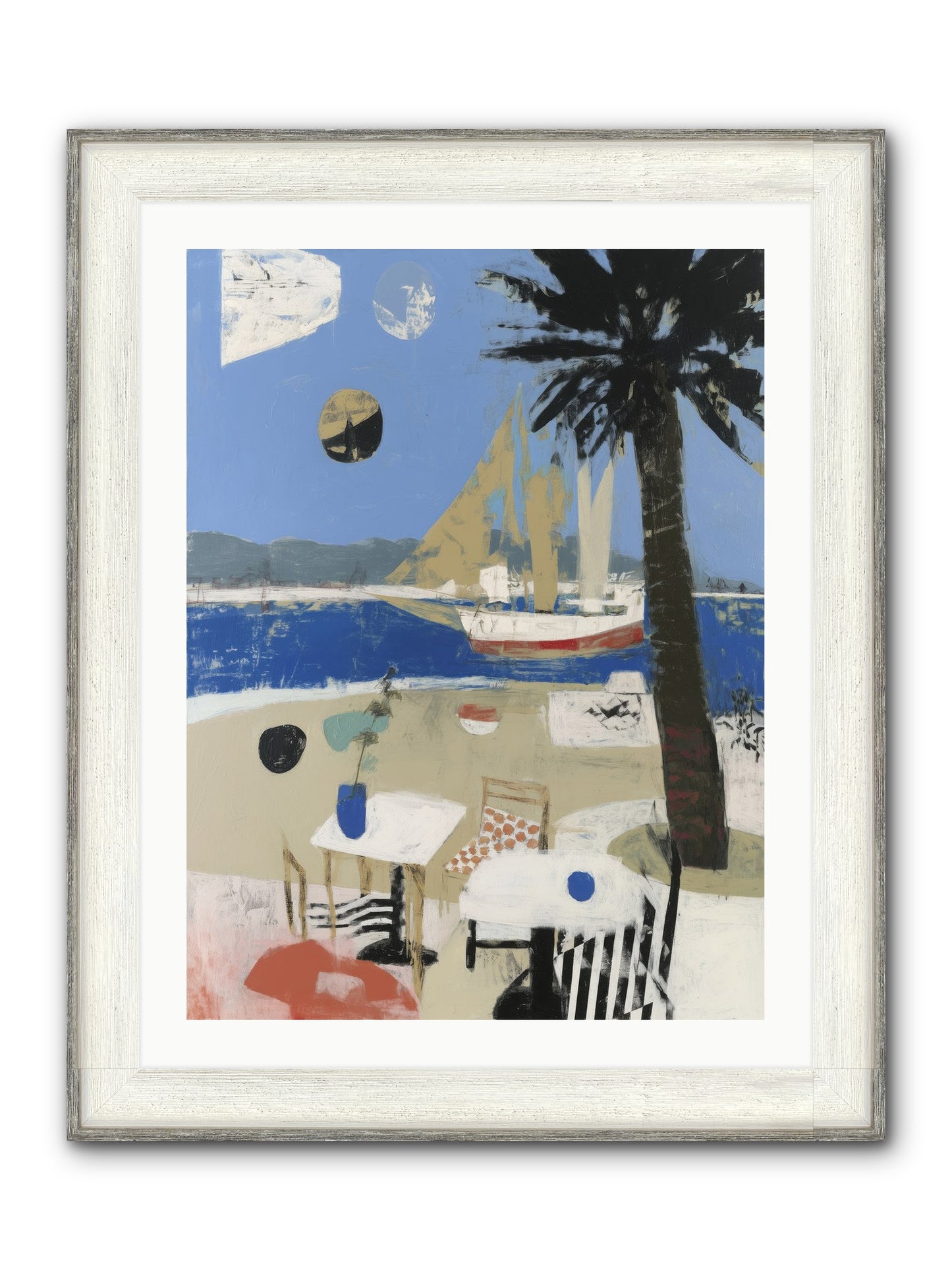Ocean's Canvas Framed Print - Driftwood White 24x32