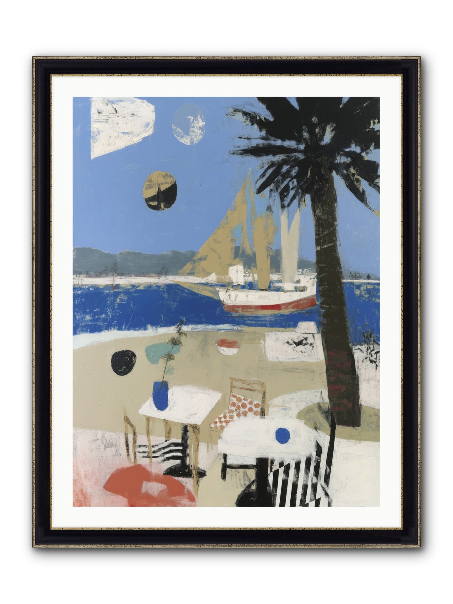 Ocean's Canvas Framed Print - Black & Gold 30x40