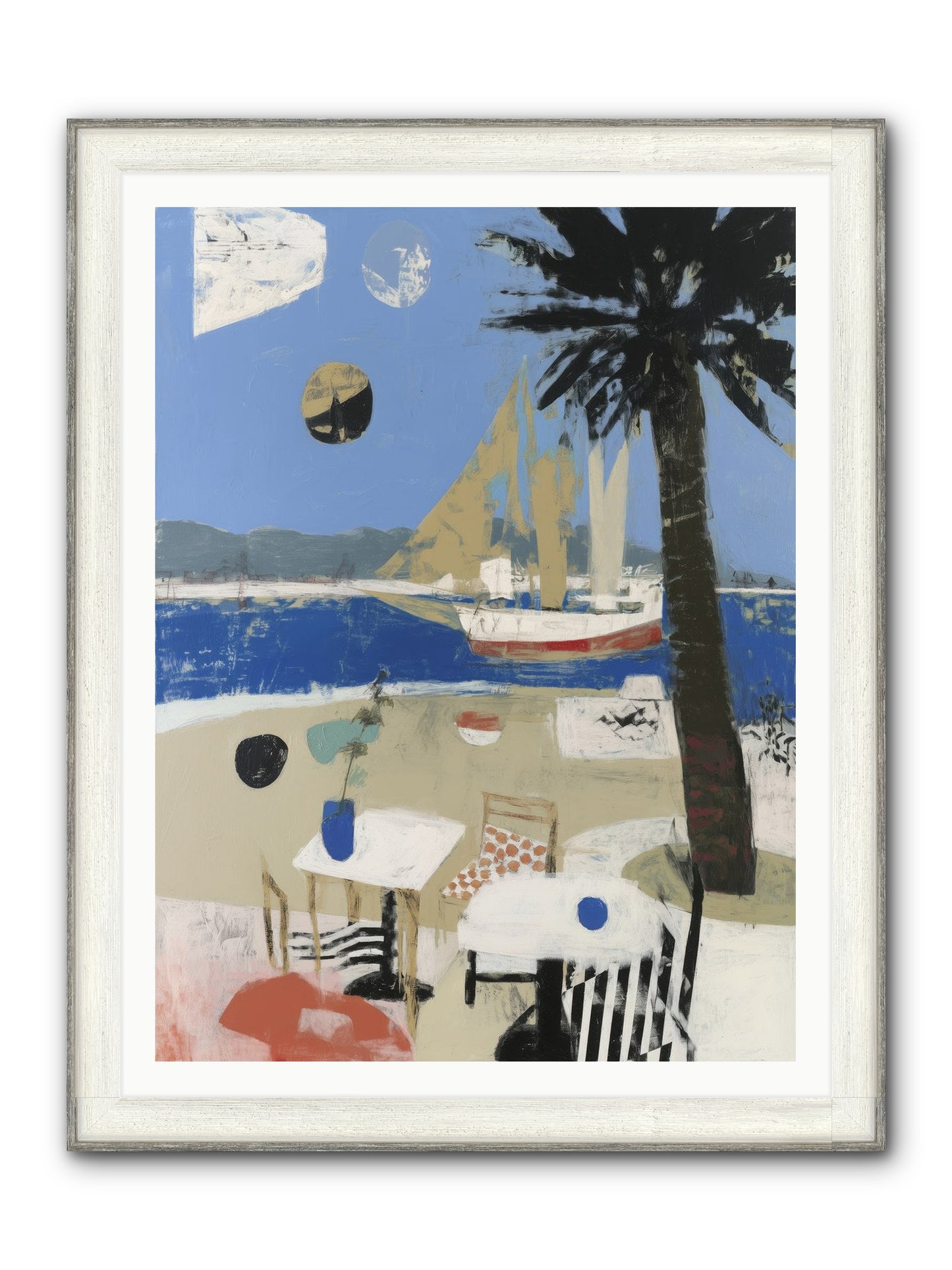 Ocean's Canvas Framed Print - Driftwood White 36x48