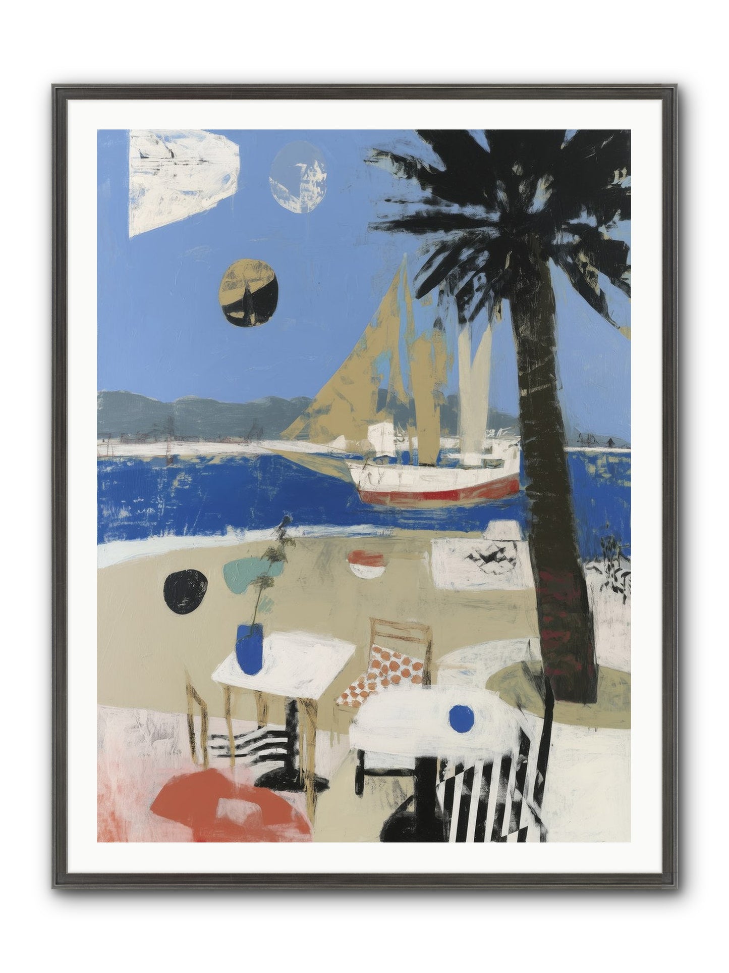 Ocean's Canvas Framed Print - Slimwoods Black/Silver 36x48