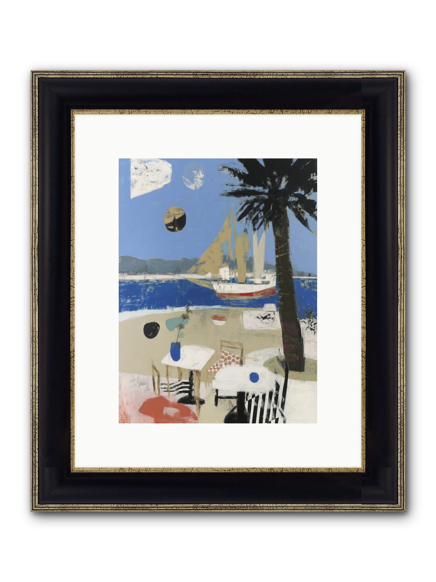 Ocean's Canvas Framed Print - Black & Gold 9x12