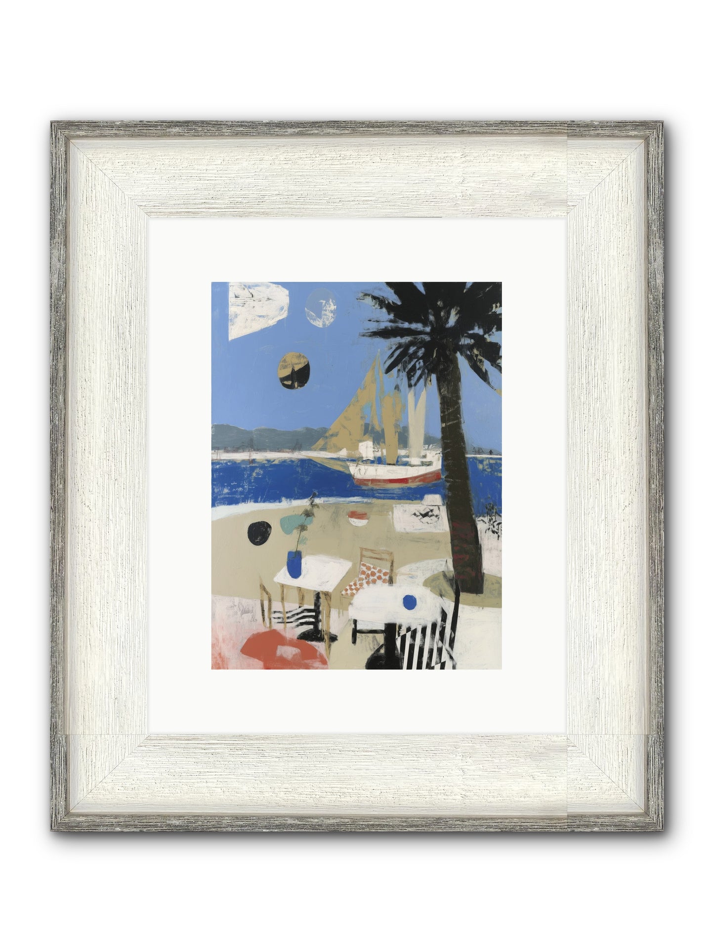 Ocean's Canvas Framed Print - Driftwood White 9x12