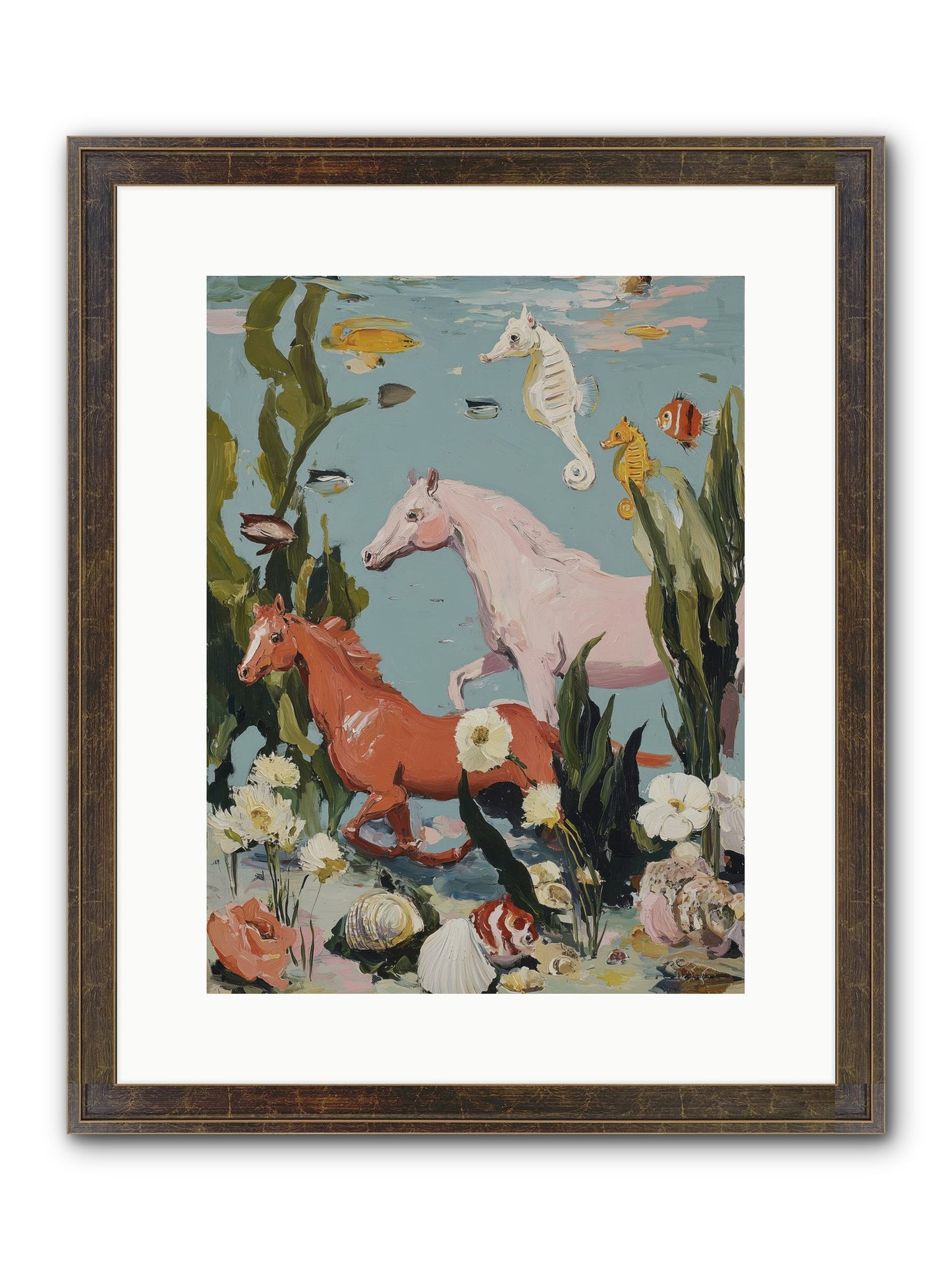 Ocean's Cavalry Framed Print - Slimwoods Black/Gold 12x16
