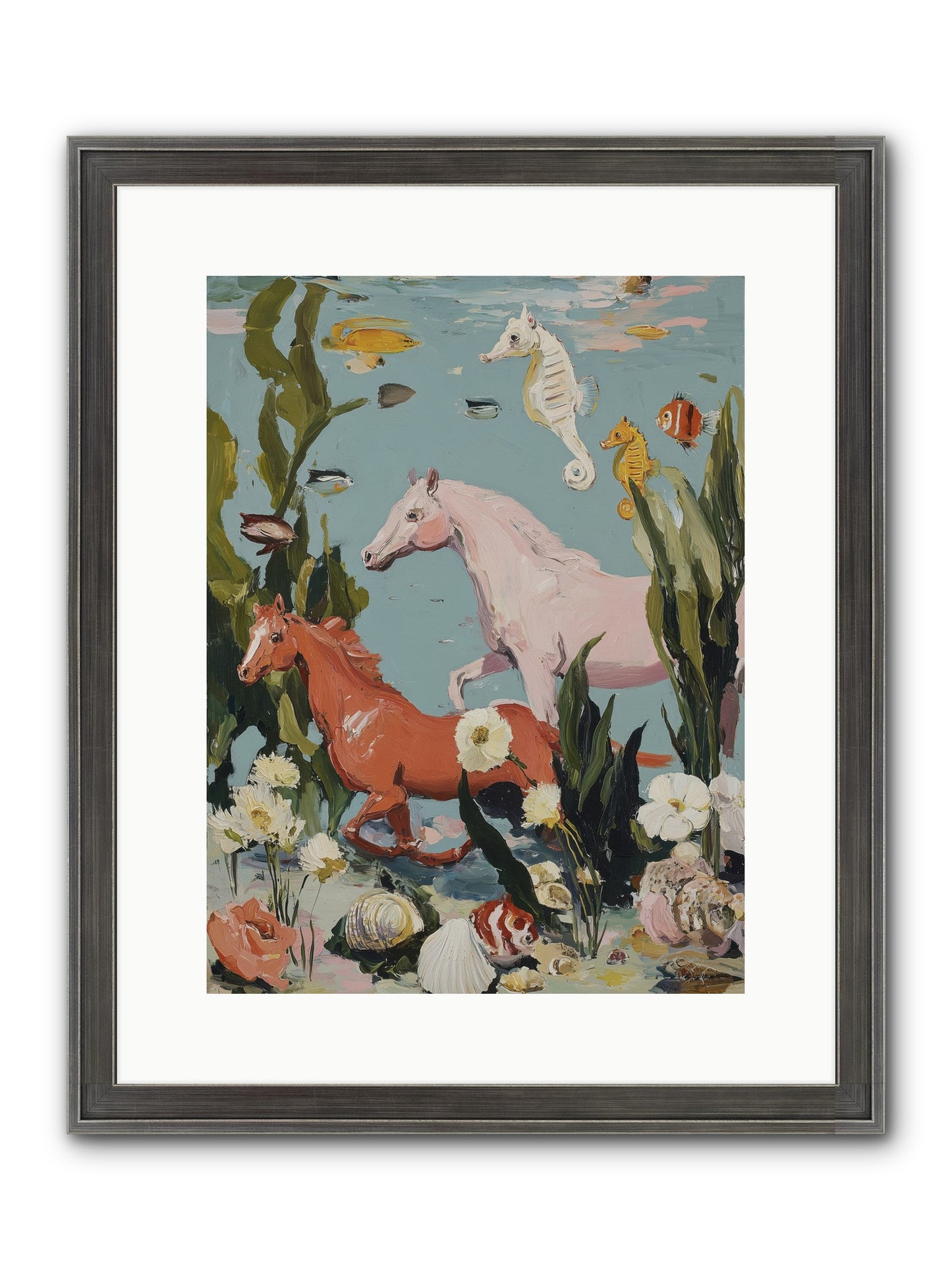 Ocean's Cavalry Framed Print - Slimwoods Black/Silver 12x16