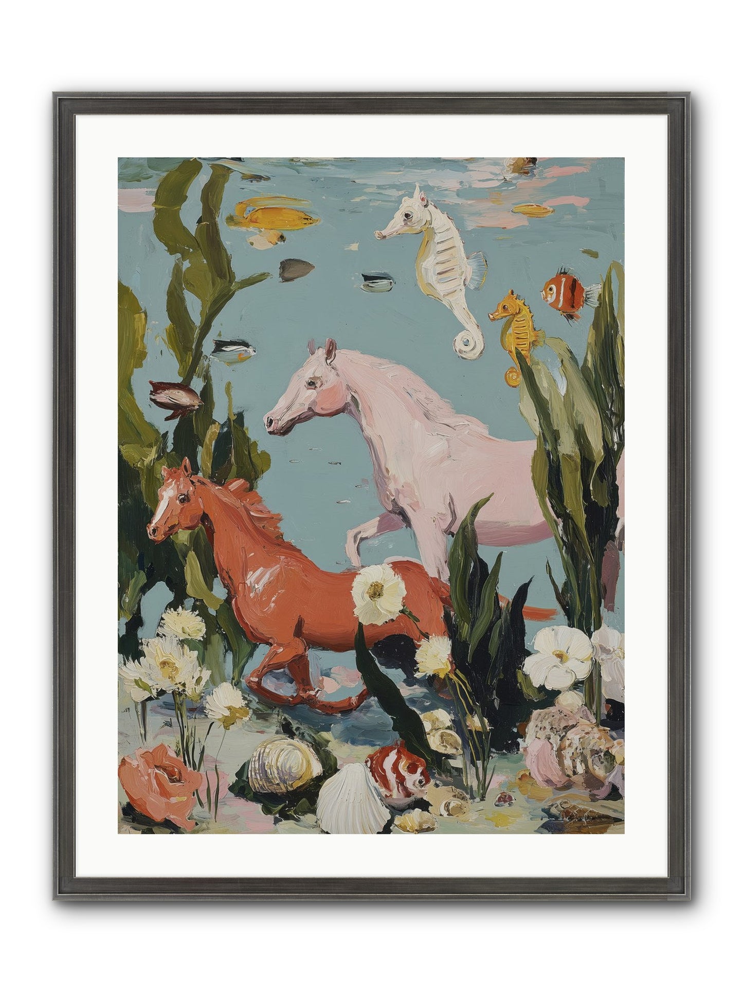 Ocean's Cavalry Framed Print - Slimwoods Black/Silver 24x32