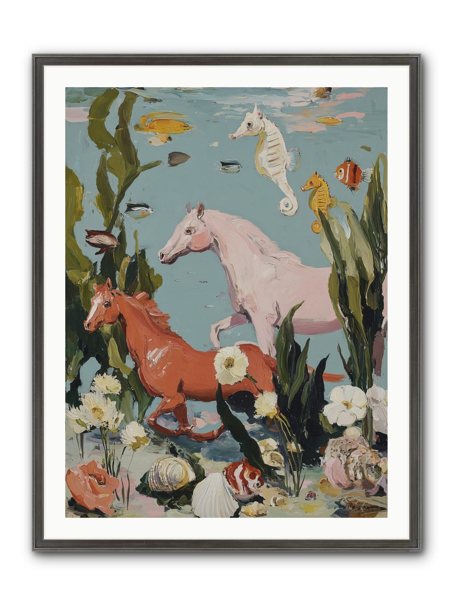 Ocean's Cavalry Framed Print - Slimwoods Black/Silver 30x40