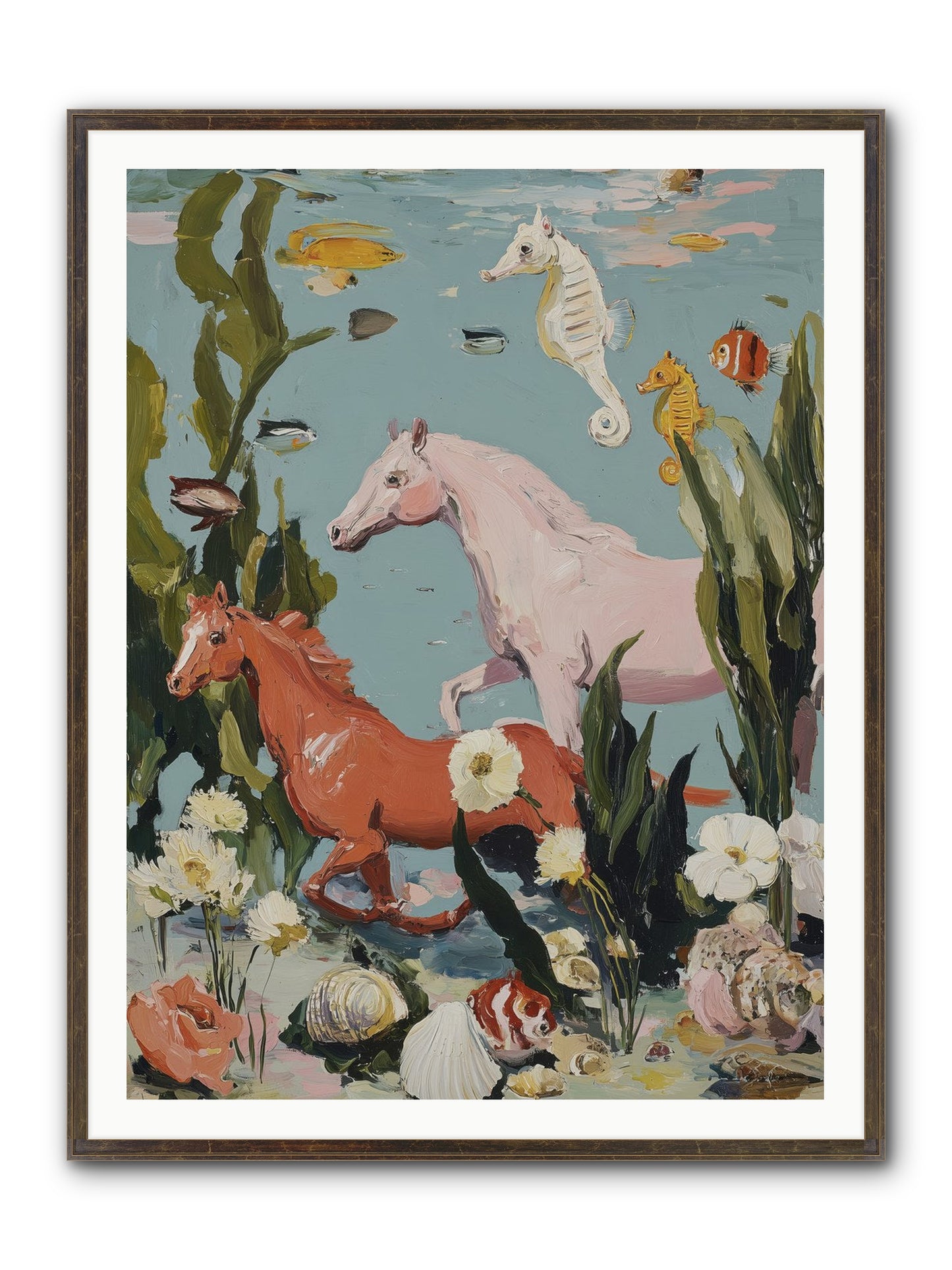 Ocean's Cavalry Framed Print - Slimwoods Black/Gold 36x48
