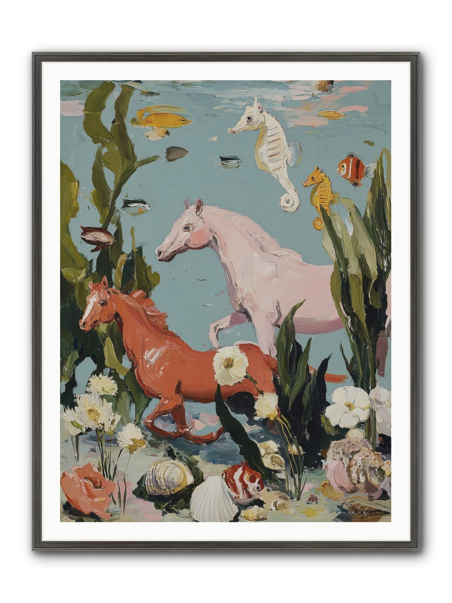 Ocean's Cavalry Framed Print - Slimwoods Black/Silver 36x48