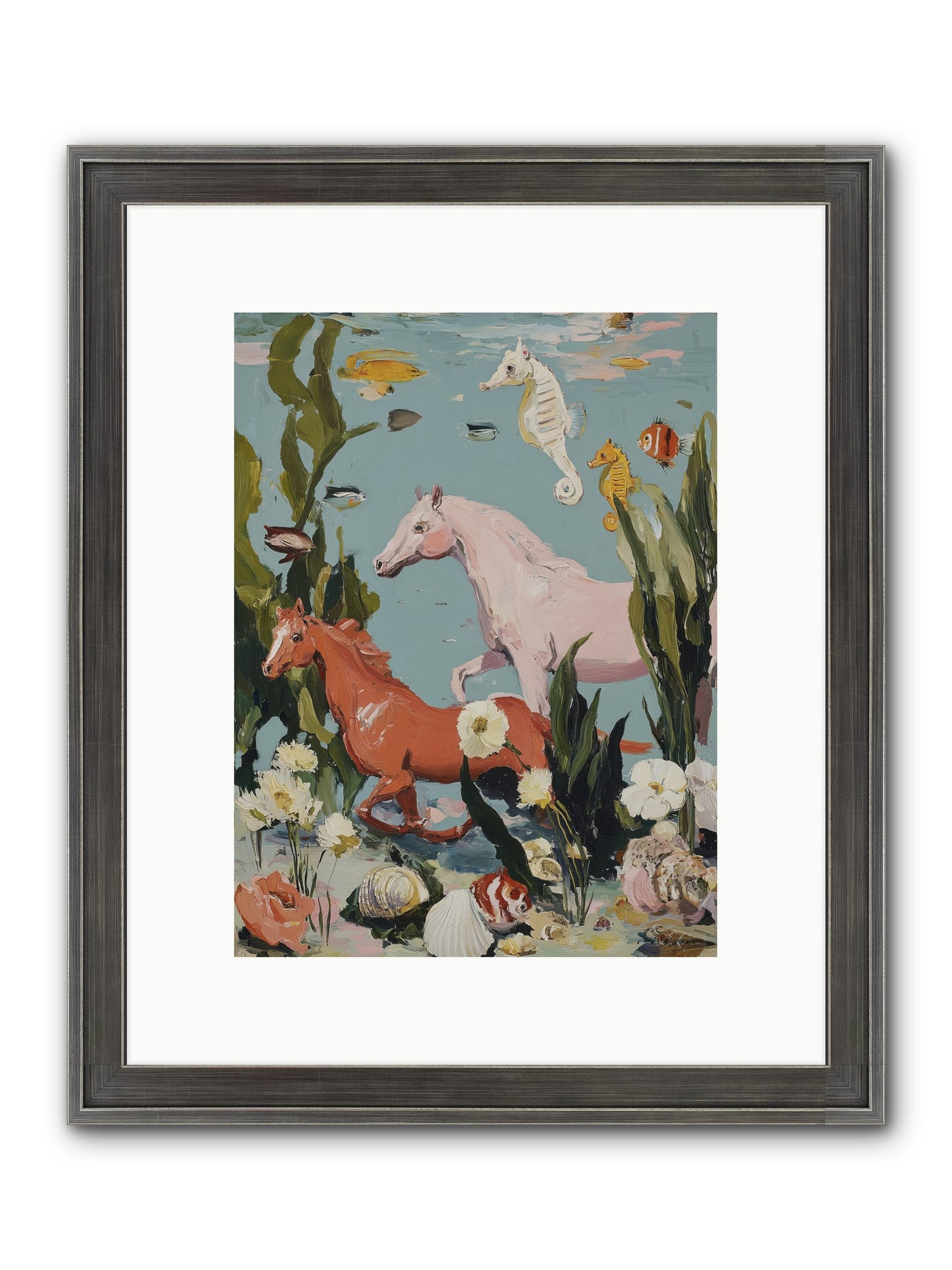 Ocean's Cavalry Framed Print - Slimwoods Black/Silver 9x12
