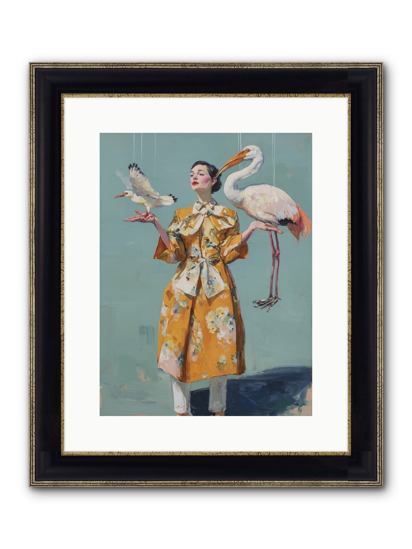 Ocean's Chronicle Framed Print - Black & Gold 12x16