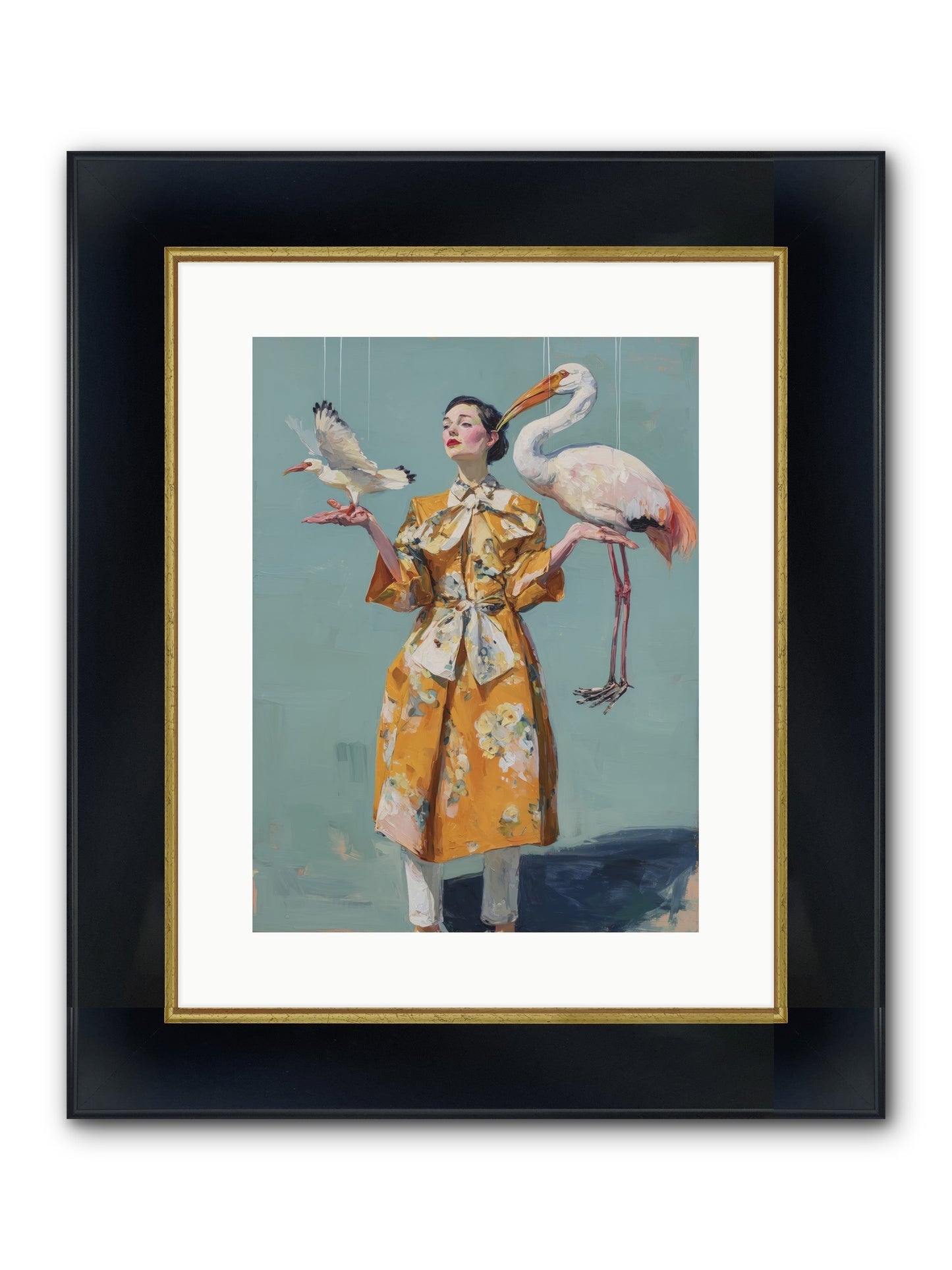 Ocean's Chronicle Framed Print - Wide Black w/Gold 12x16