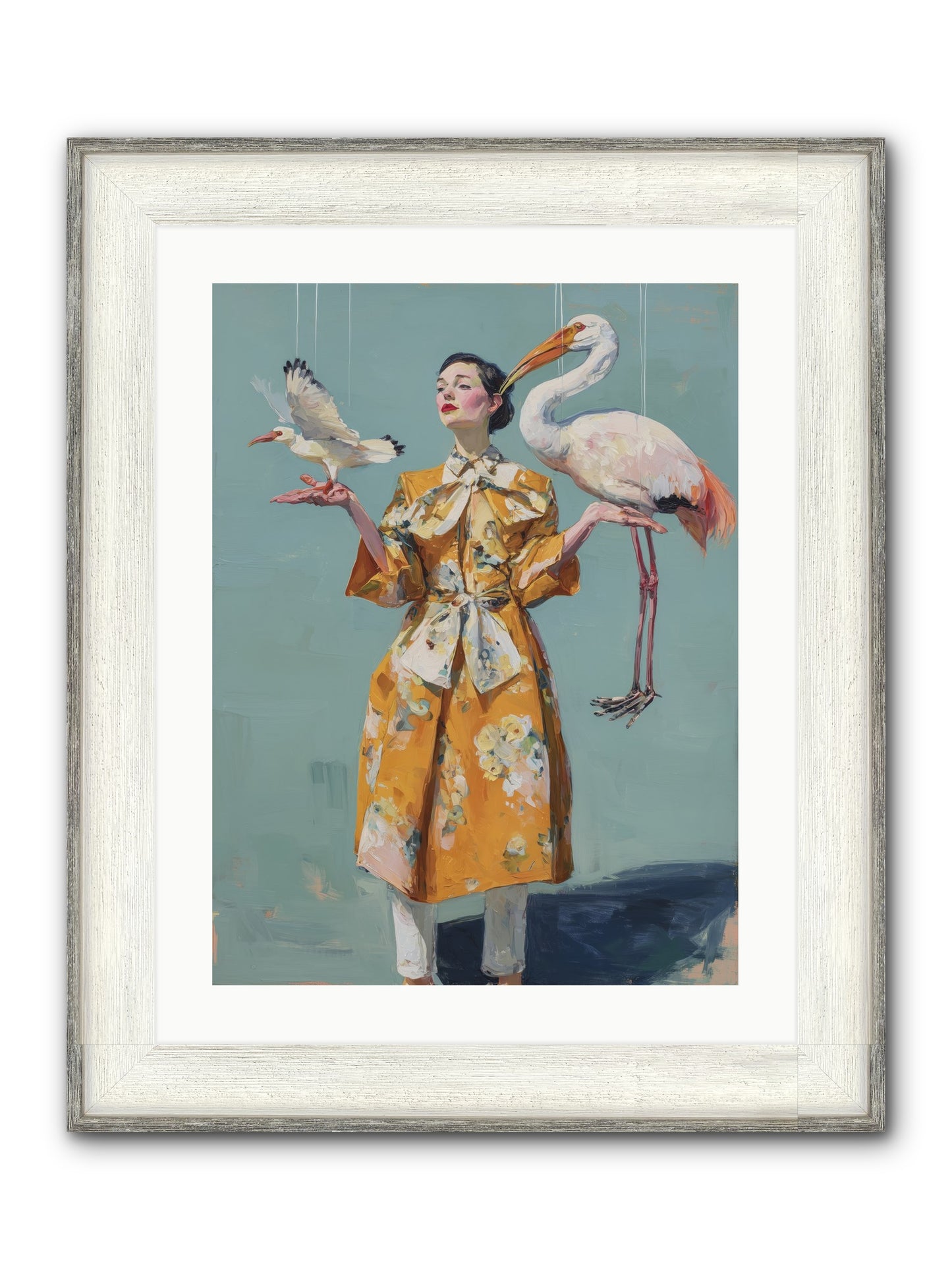 Ocean's Chronicle Framed Print - Driftwood White 18x24