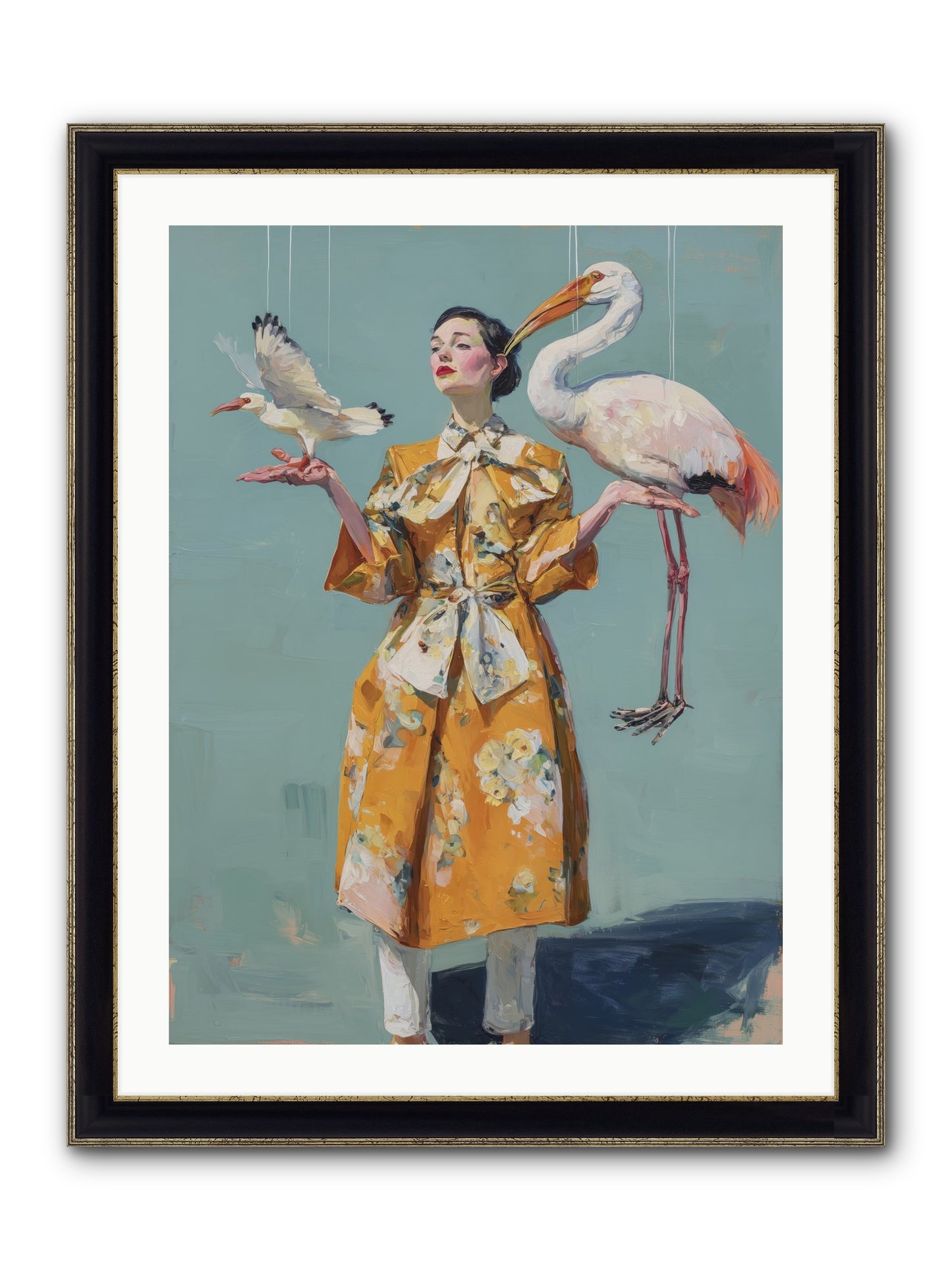 Ocean's Chronicle Framed Print - Black & Gold 24x32