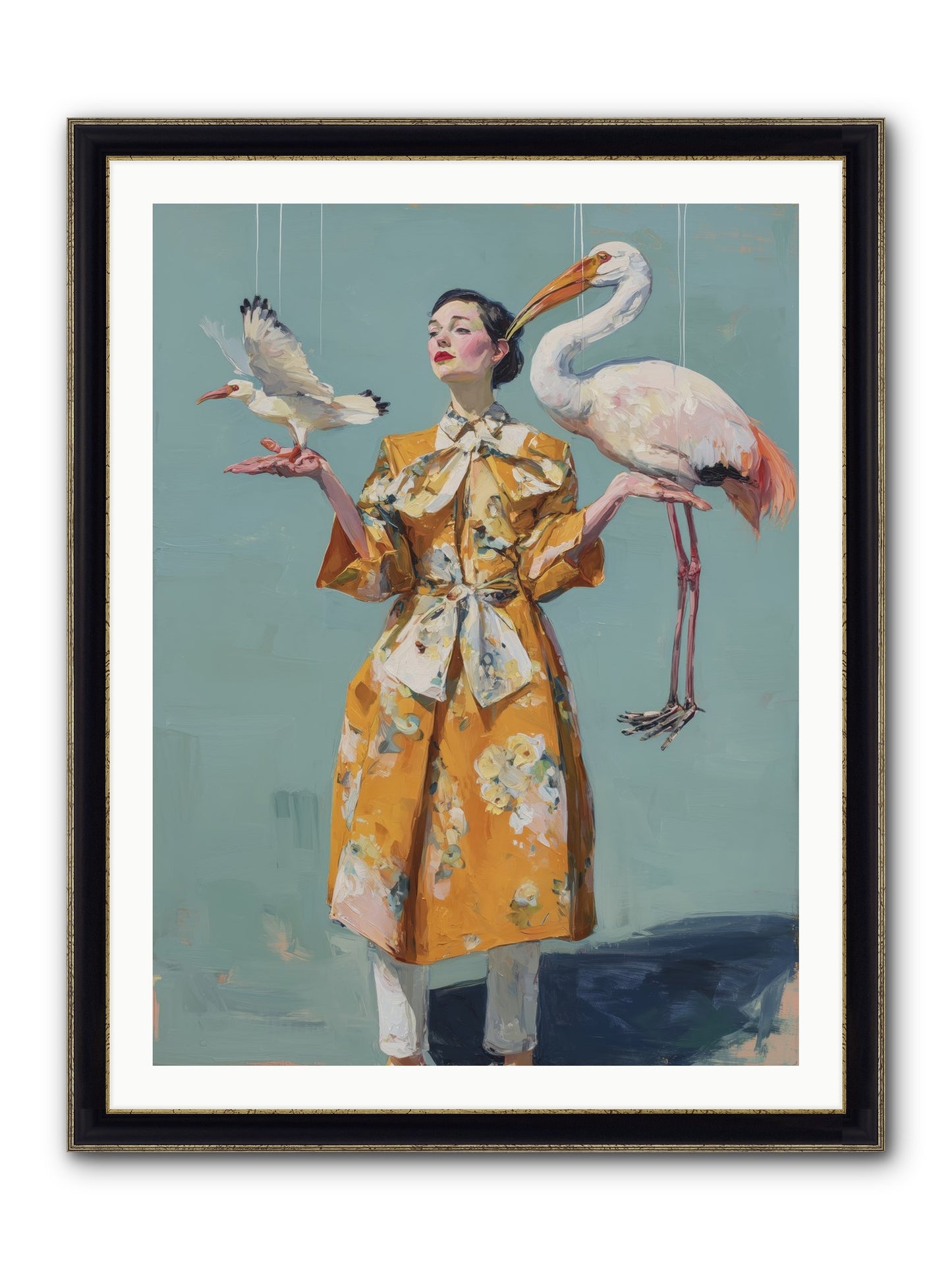 Ocean's Chronicle Framed Print - Black & Gold 30x40