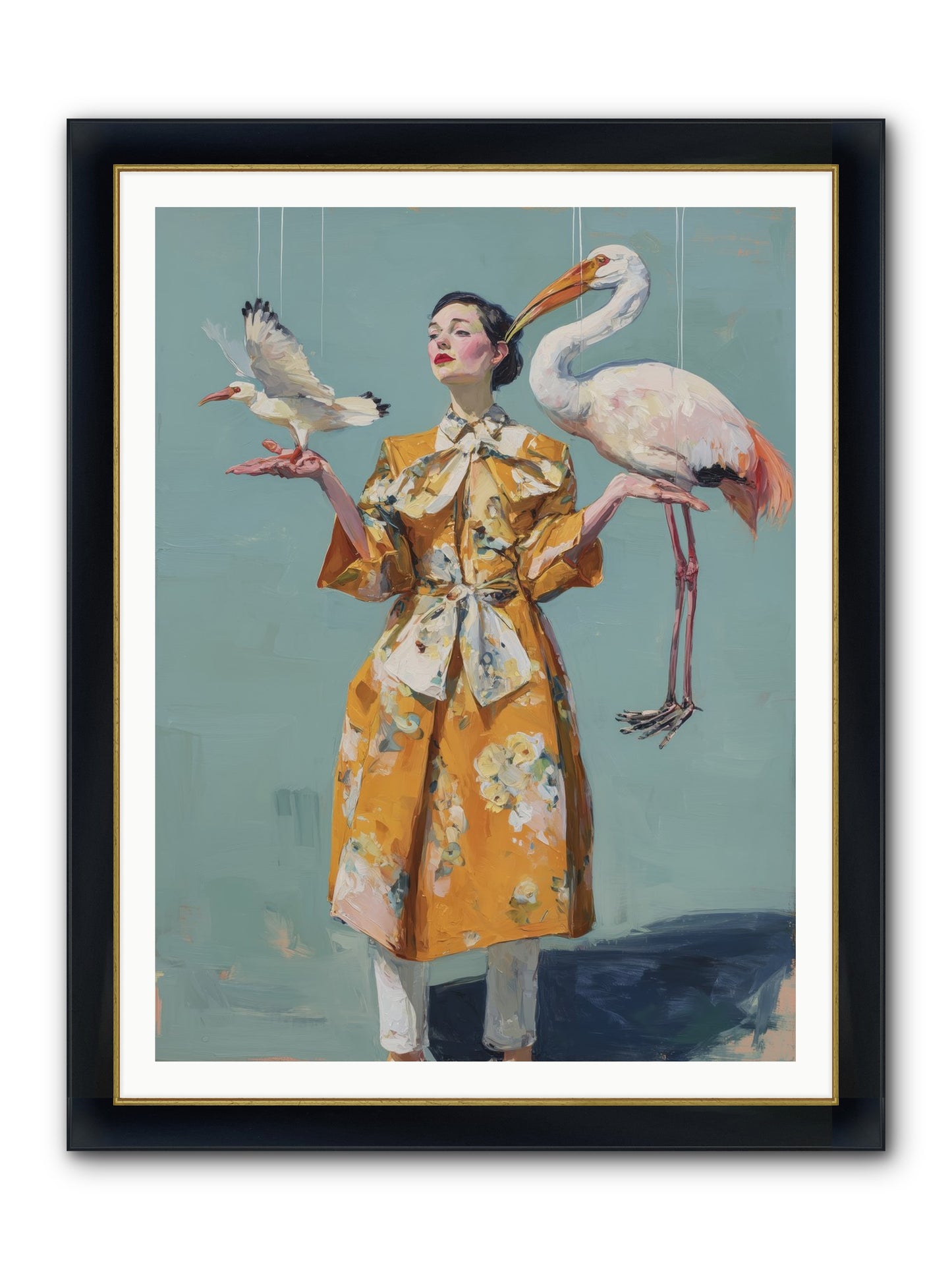Ocean's Chronicle Framed Print - Wide Black w/Gold 36x48