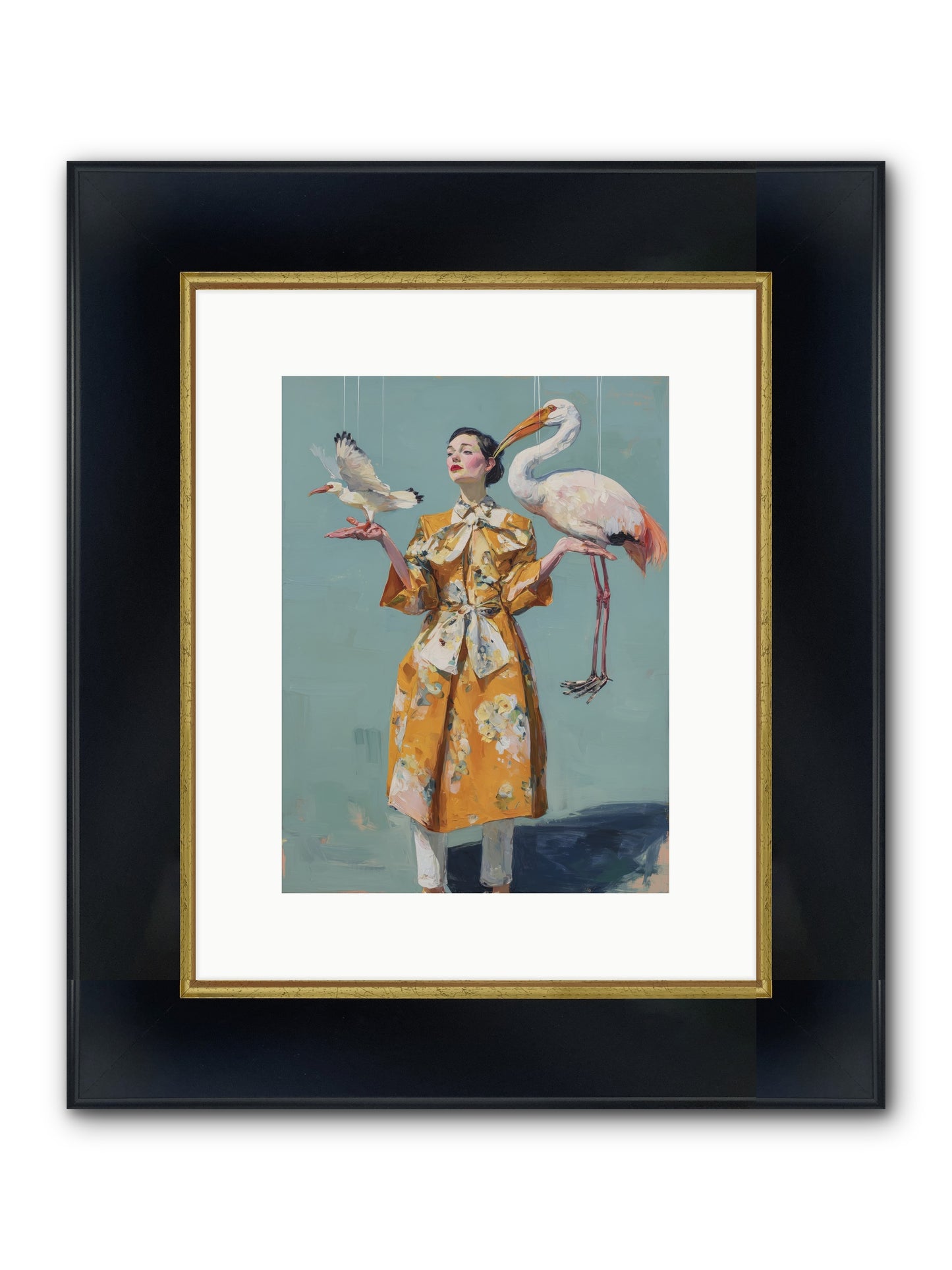 Ocean's Chronicle Framed Print - Wide Black w/Gold 9x12
