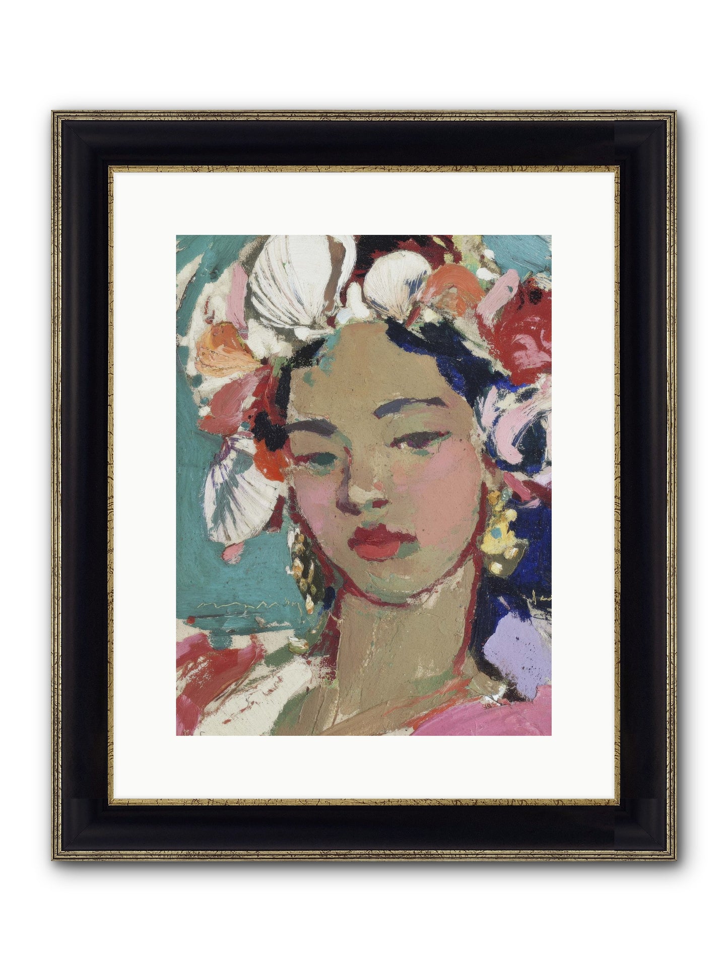 Ocean's Loving Keeper Framed Print - Black & Gold 12x16