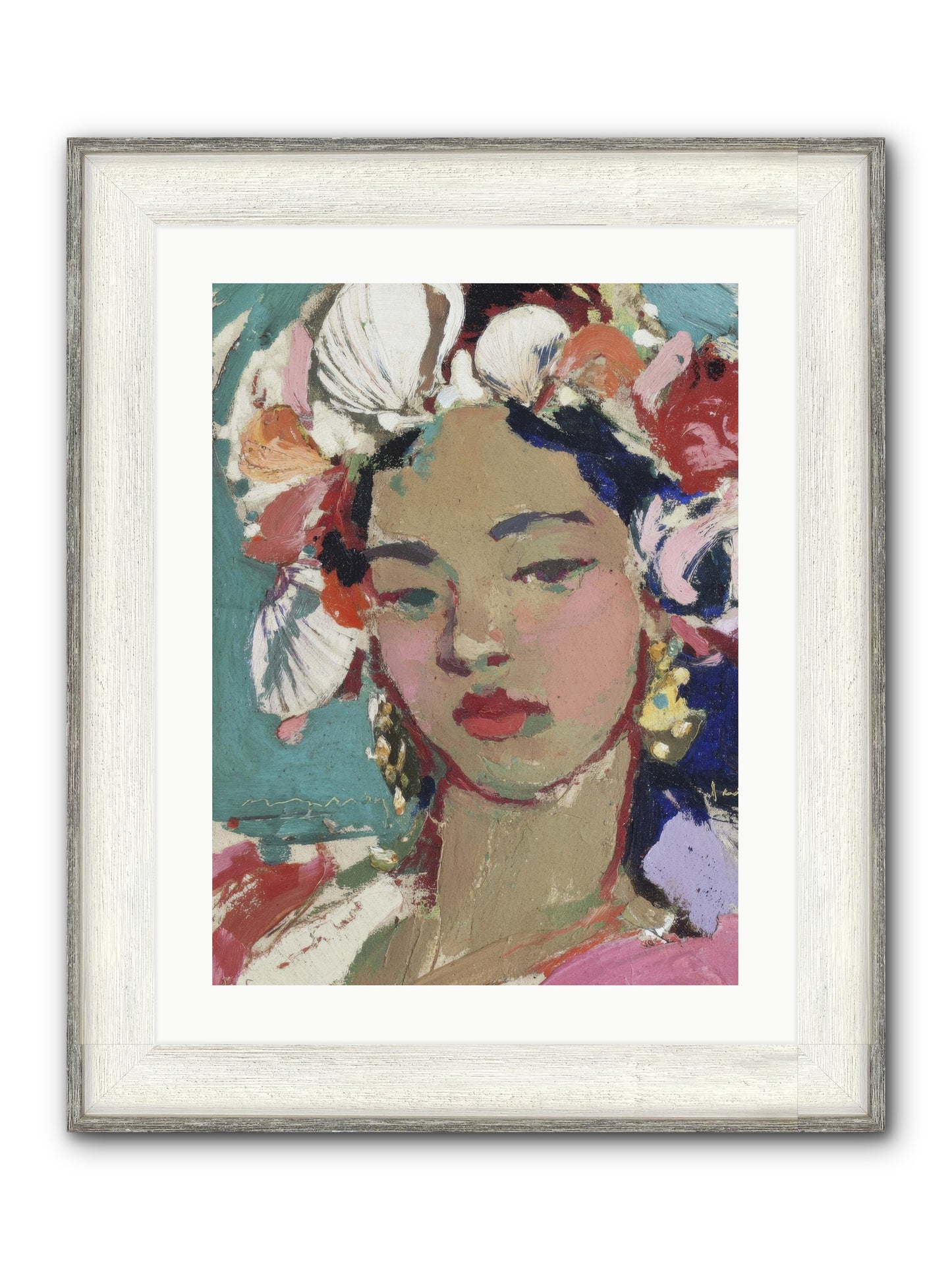 Ocean's Loving Keeper Framed Print - Driftwood White 18x24