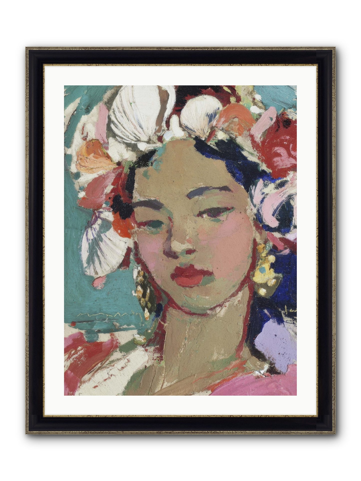 Ocean's Loving Keeper Framed Print - Black & Gold 24x32