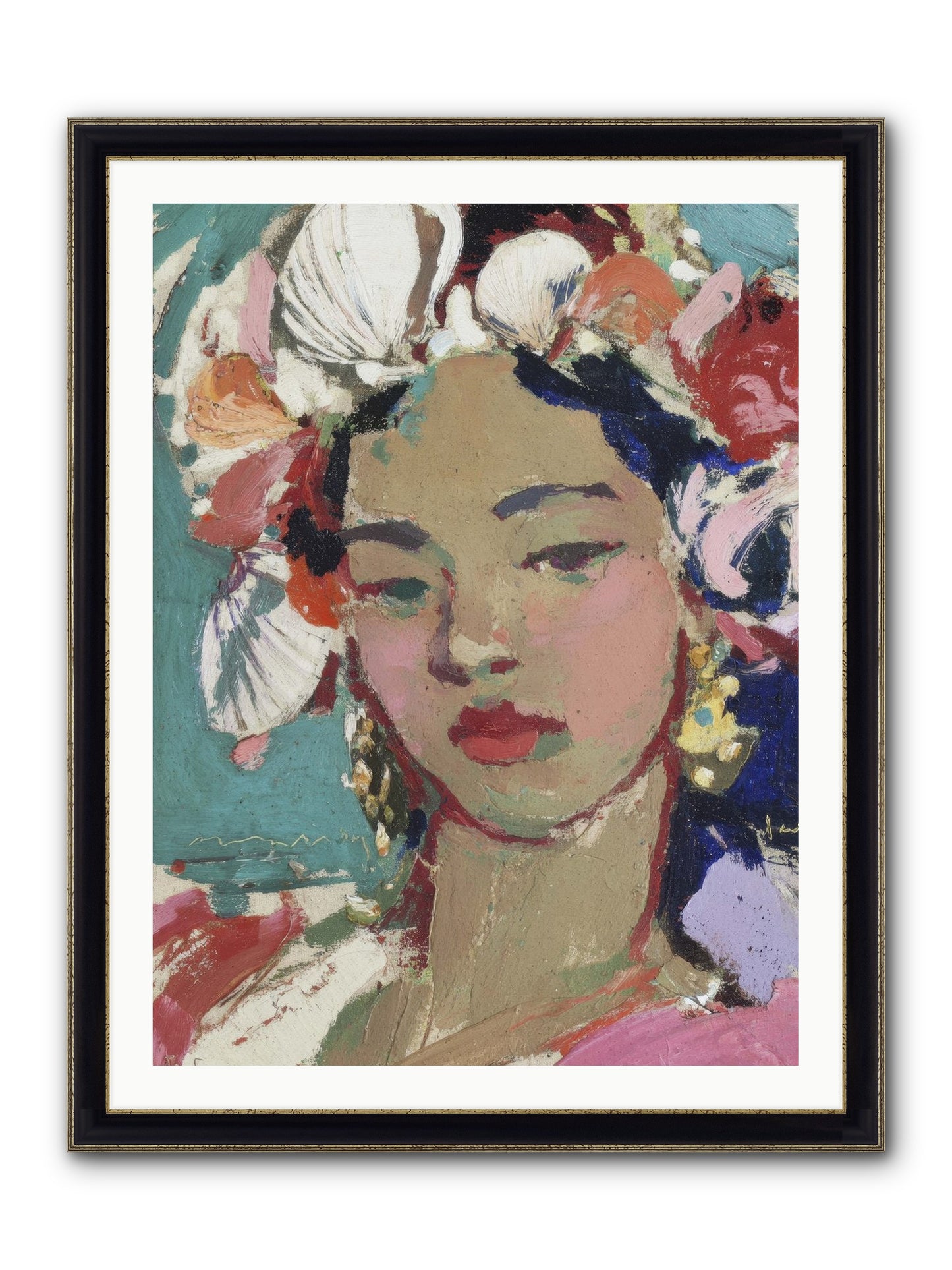 Ocean's Loving Keeper Framed Print - Black & Gold 30x40