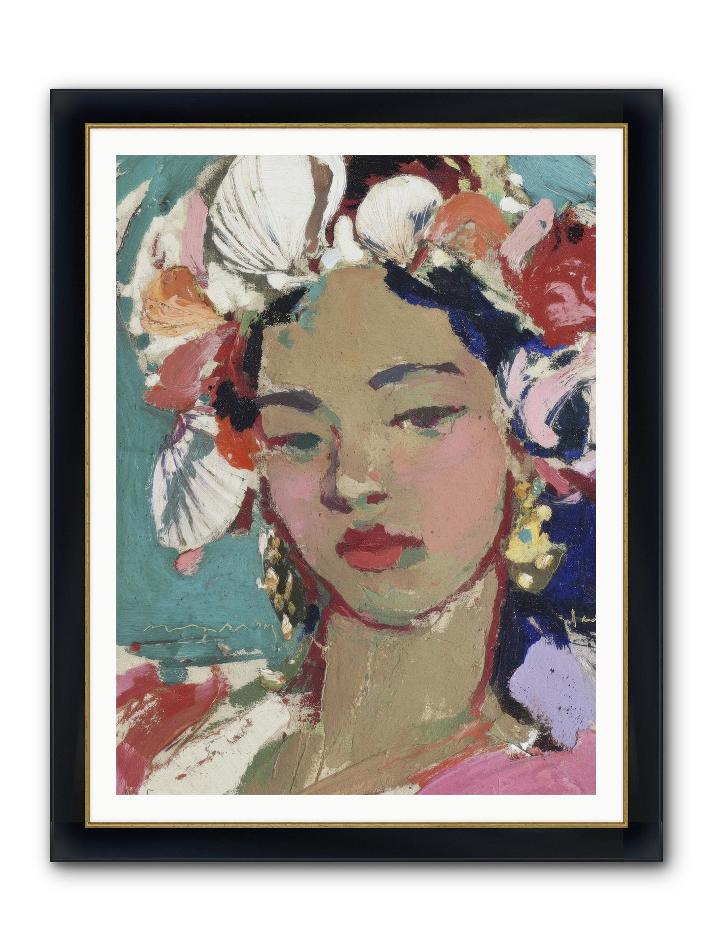 Ocean's Loving Keeper Framed Print - Wide Black w/Gold 36x48