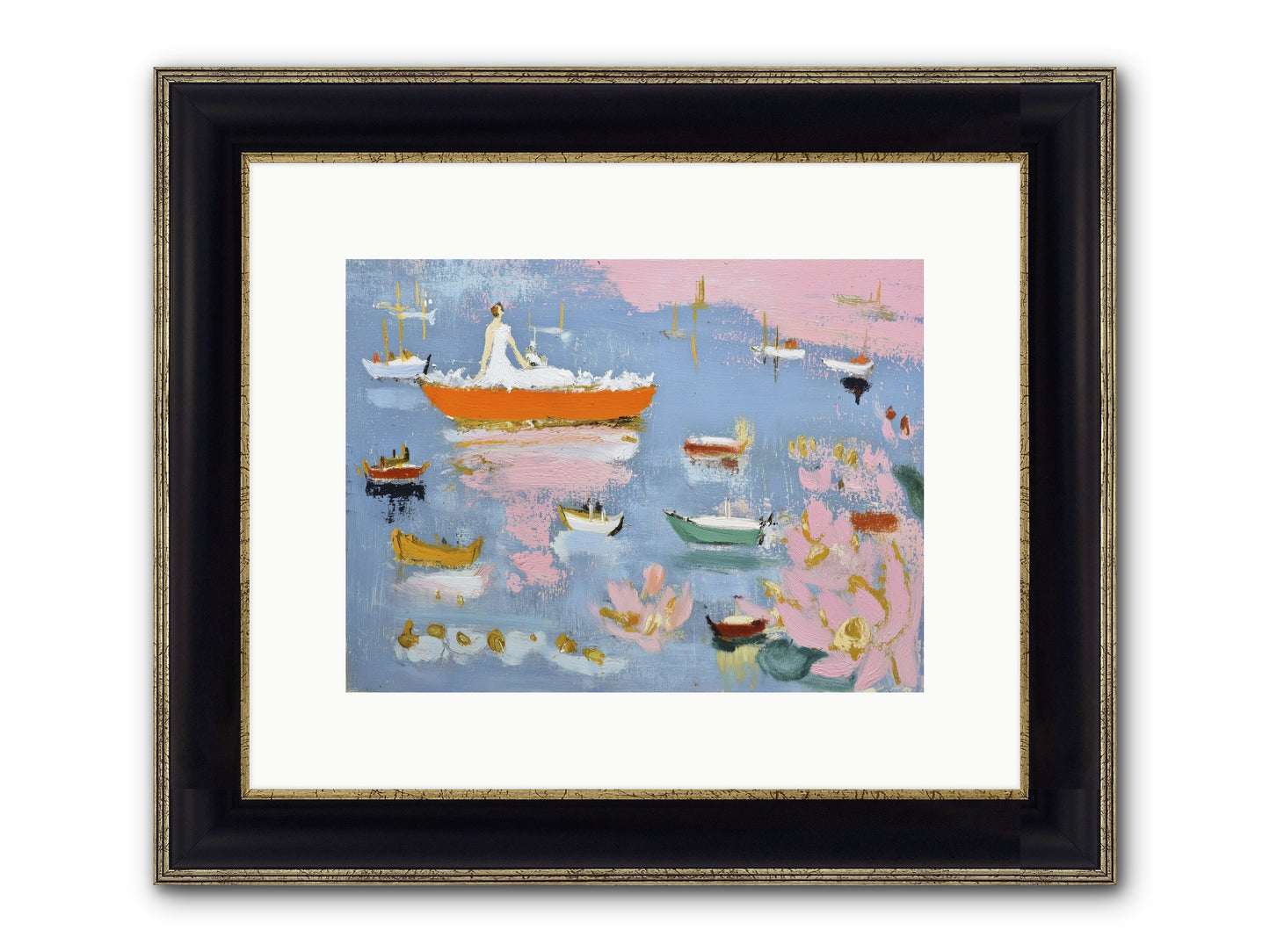 Ocean's Lullaby Framed Print - Black & Gold 12x9