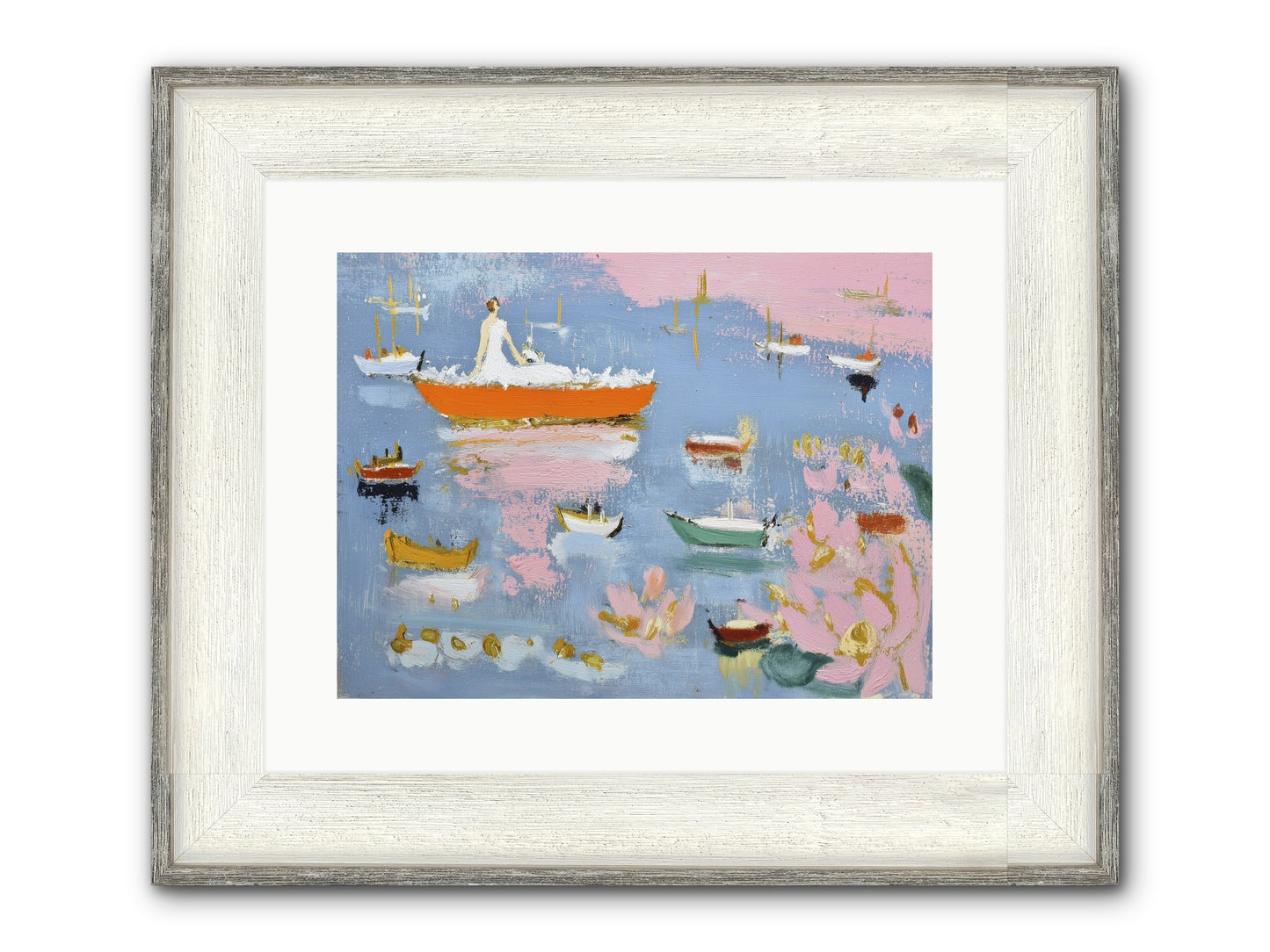 Ocean's Lullaby Framed Print - Driftwood White 16x12