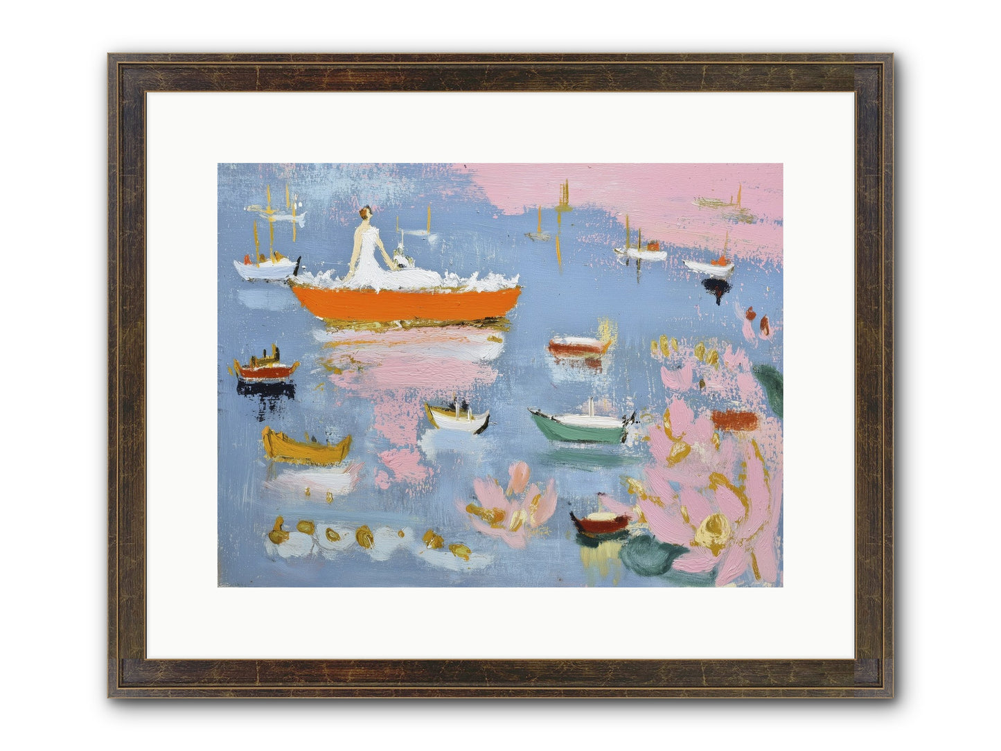 Ocean's Lullaby Framed Print - Slimwoods Black/Gold 16x12