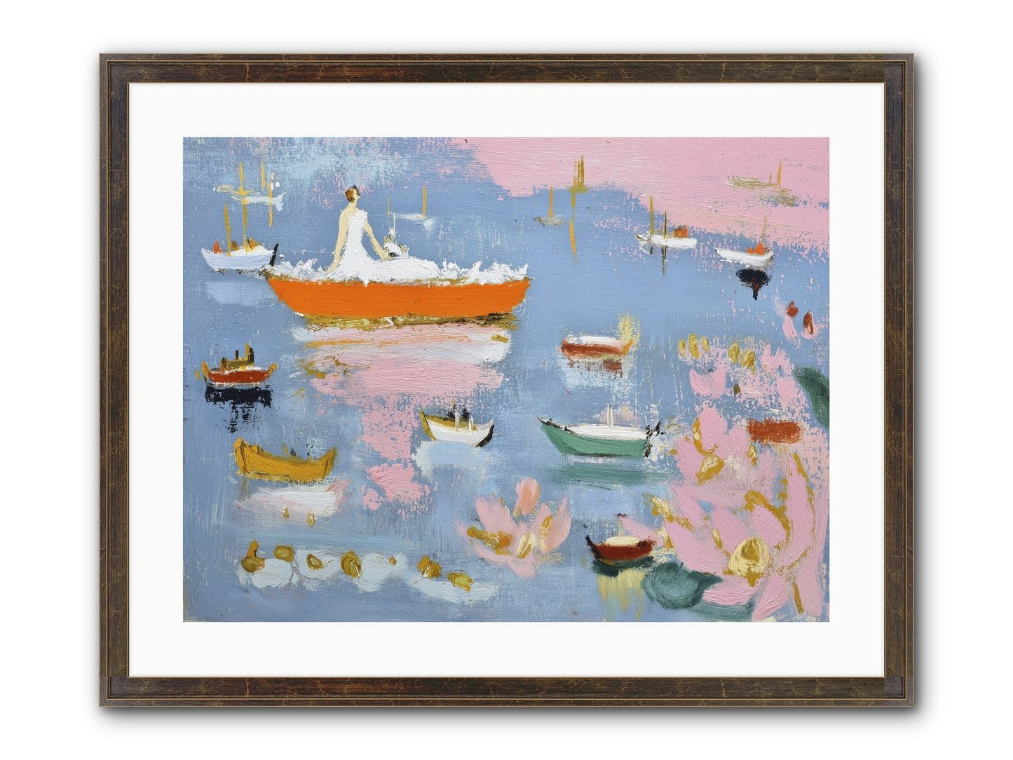 Ocean's Lullaby Framed Print - Slimwoods Black/Gold 24x18