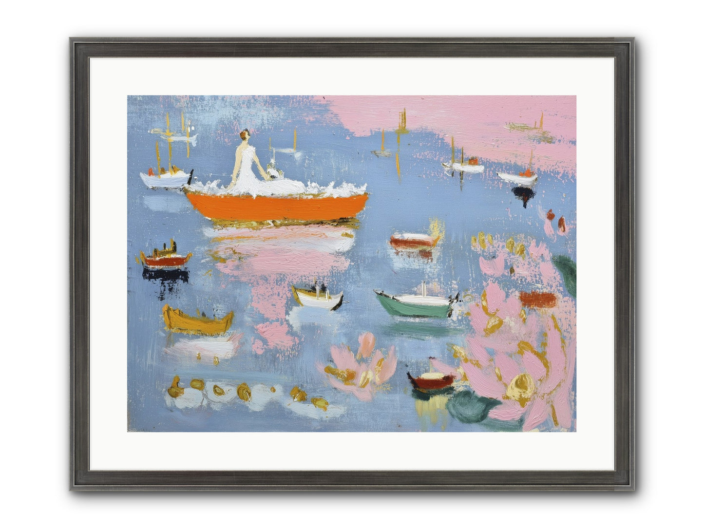Ocean's Lullaby Framed Print - Slimwoods Black/Silver 24x18
