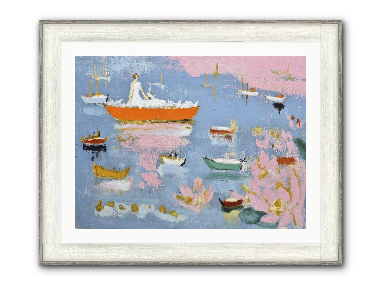 Ocean's Lullaby Framed Print - Driftwood White 32x24