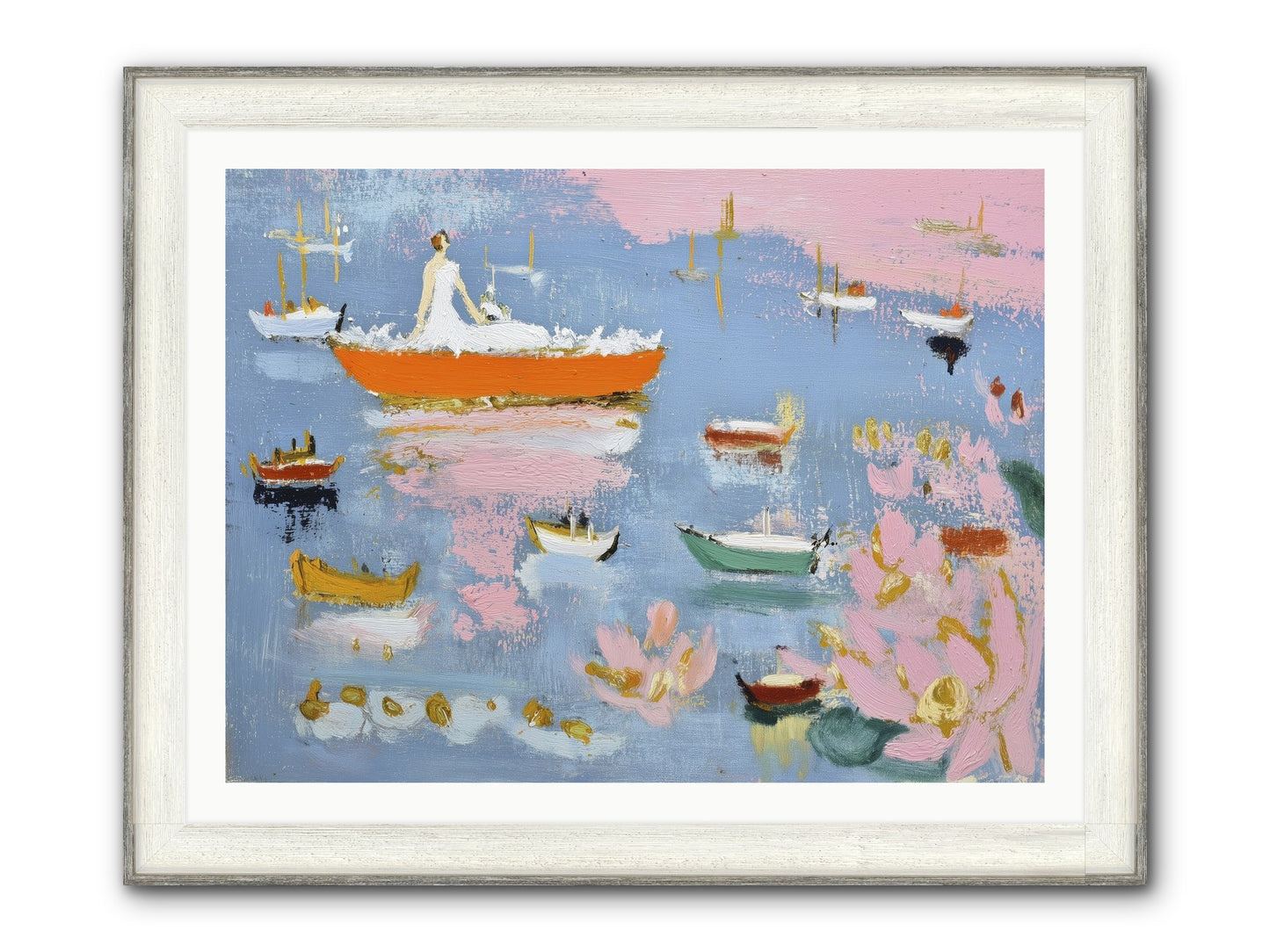 Ocean's Lullaby Framed Print - Driftwood White 40x30