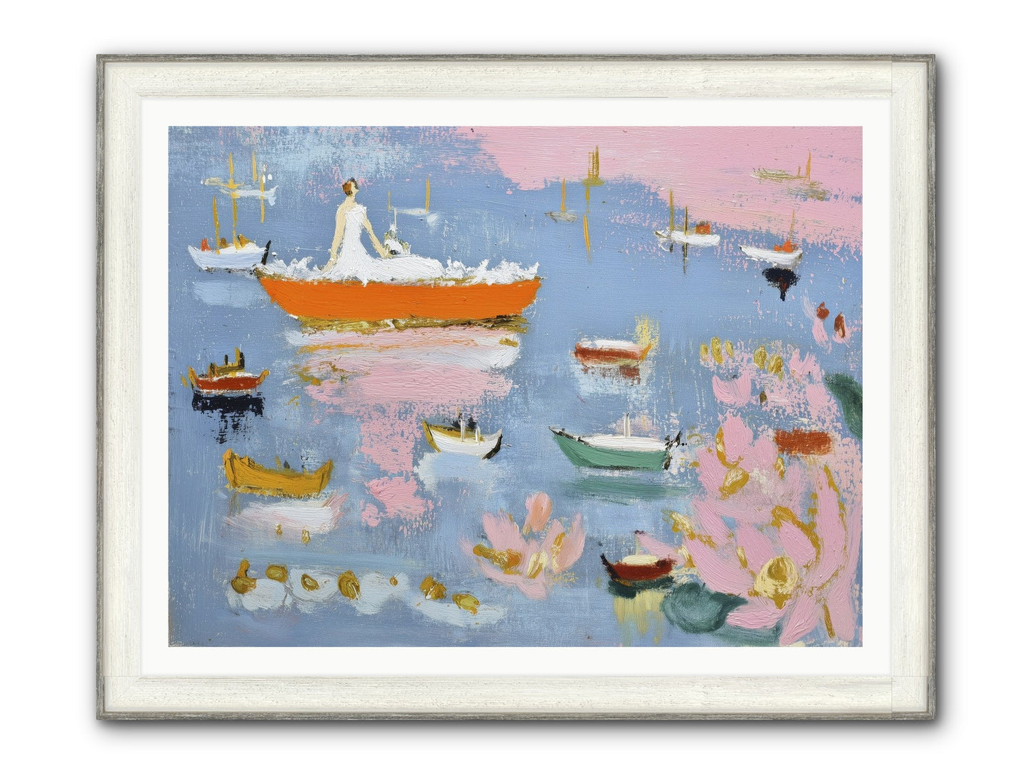 Ocean's Lullaby Framed Print - Driftwood White 48x36