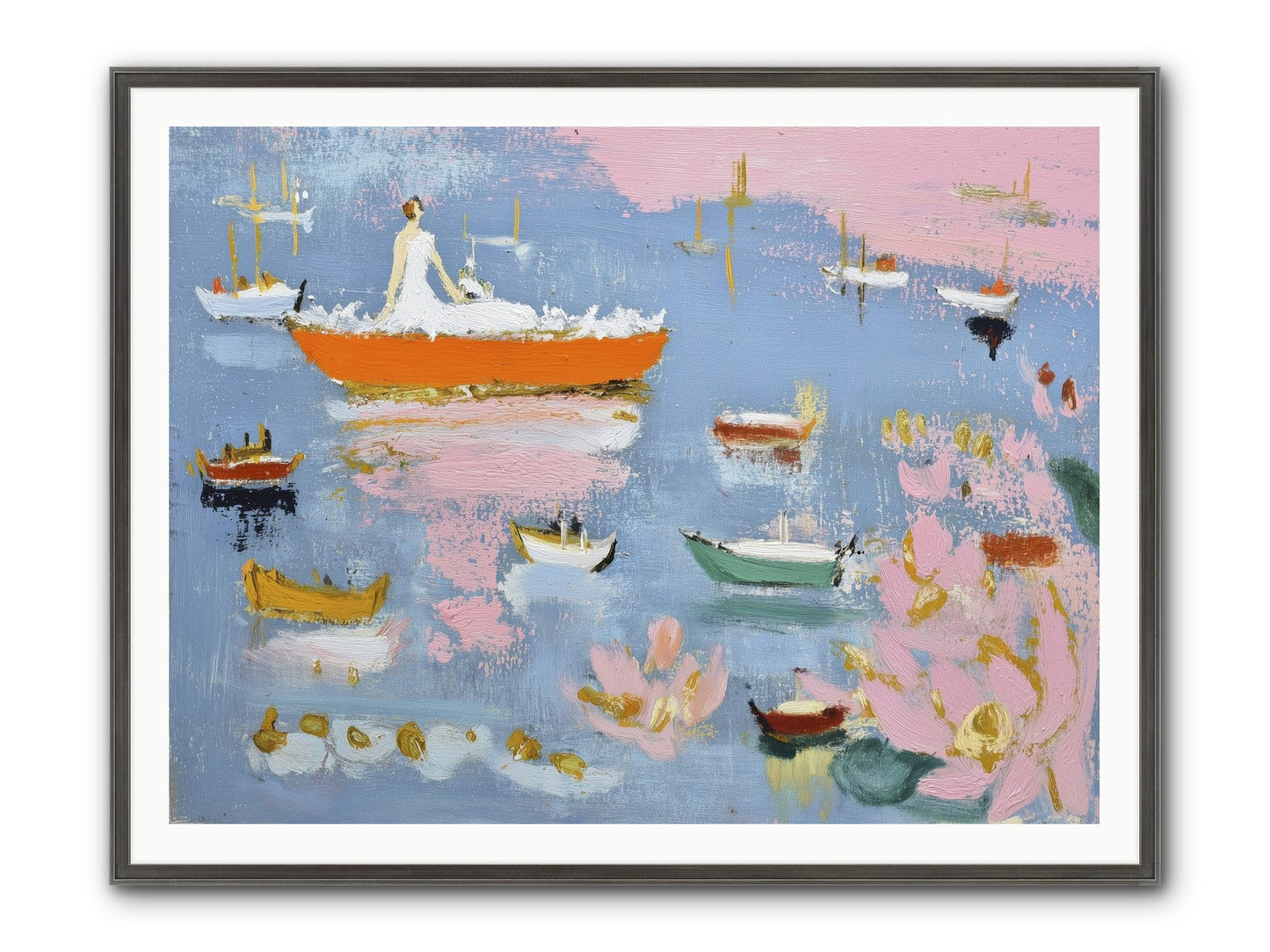Ocean's Lullaby Framed Print - Slimwoods Black/Silver 48x36