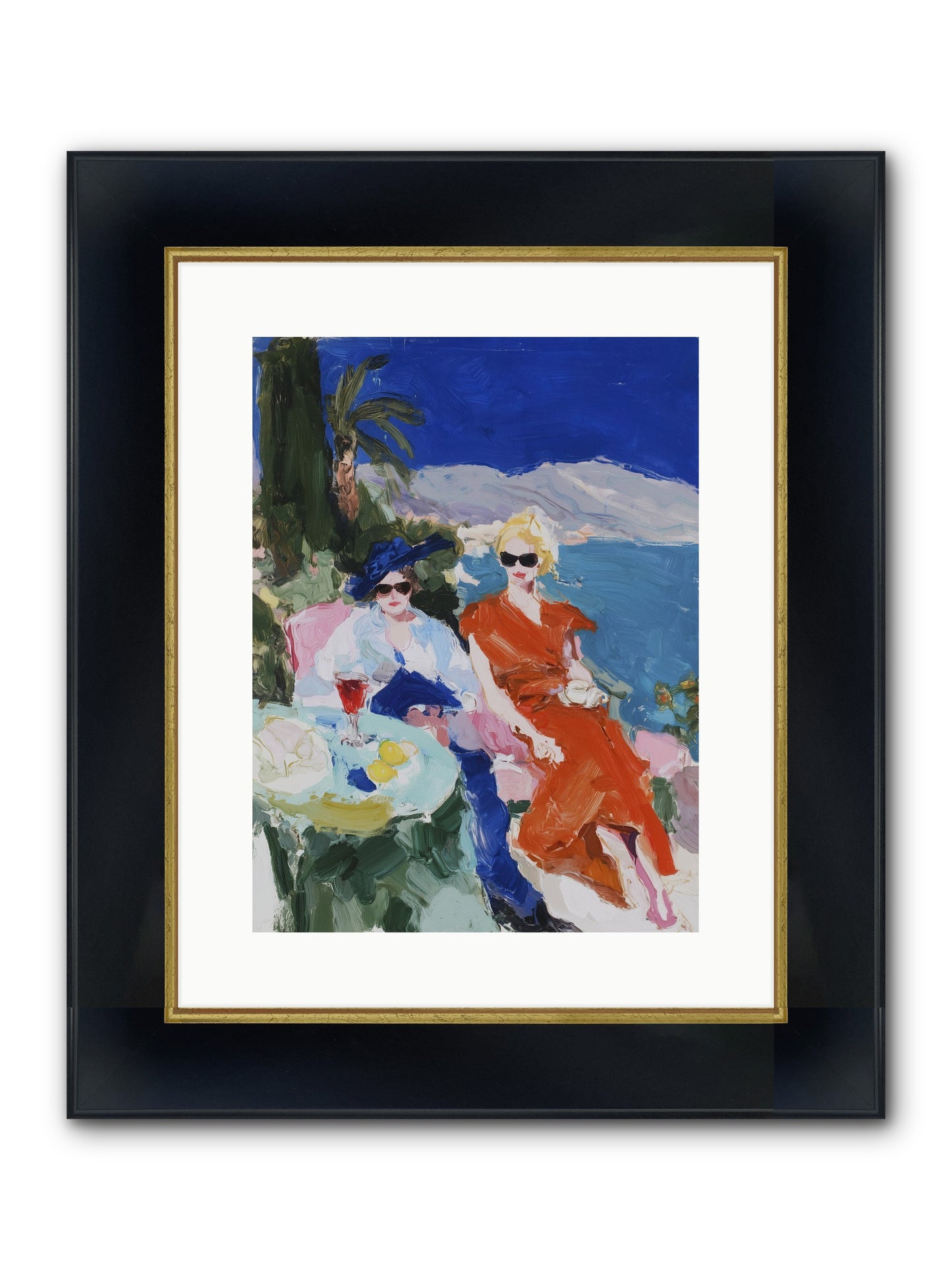 Ocean's Therapy Framed Print - Wide Black w/Gold 12x16