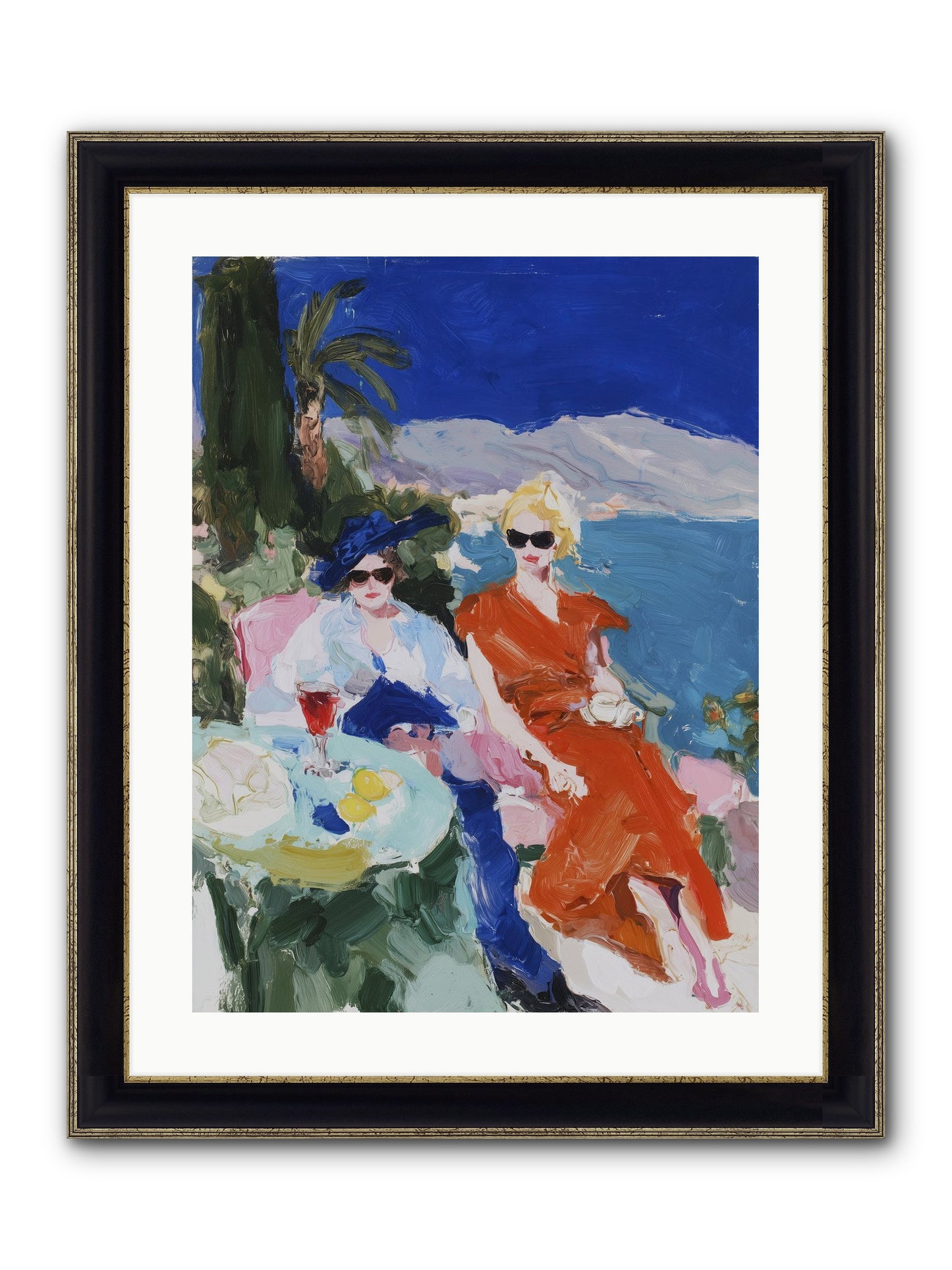 Ocean's Therapy Framed Print - Black & Gold 18x24