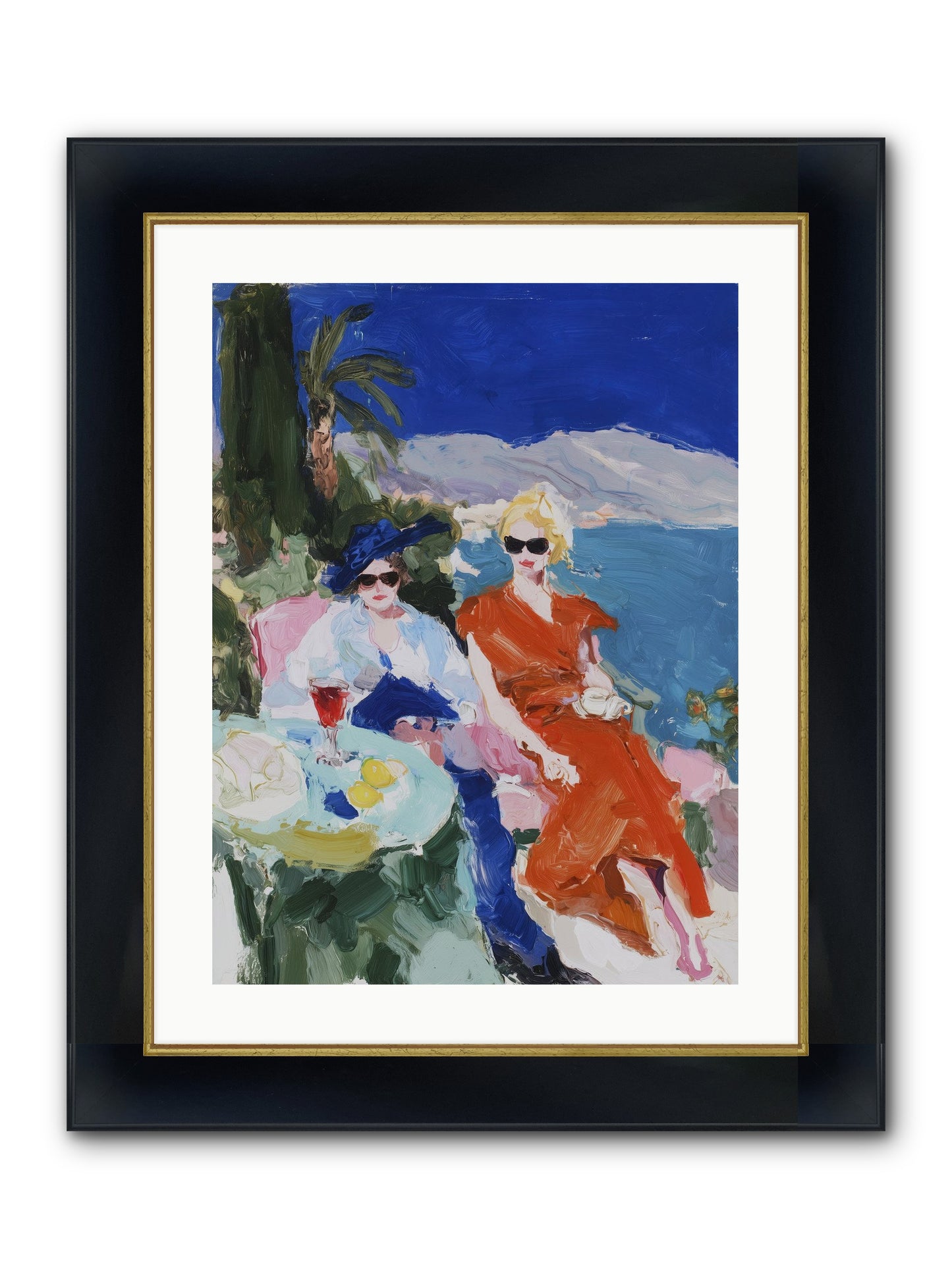 Ocean's Therapy Framed Print - Wide Black w/Gold 18x24