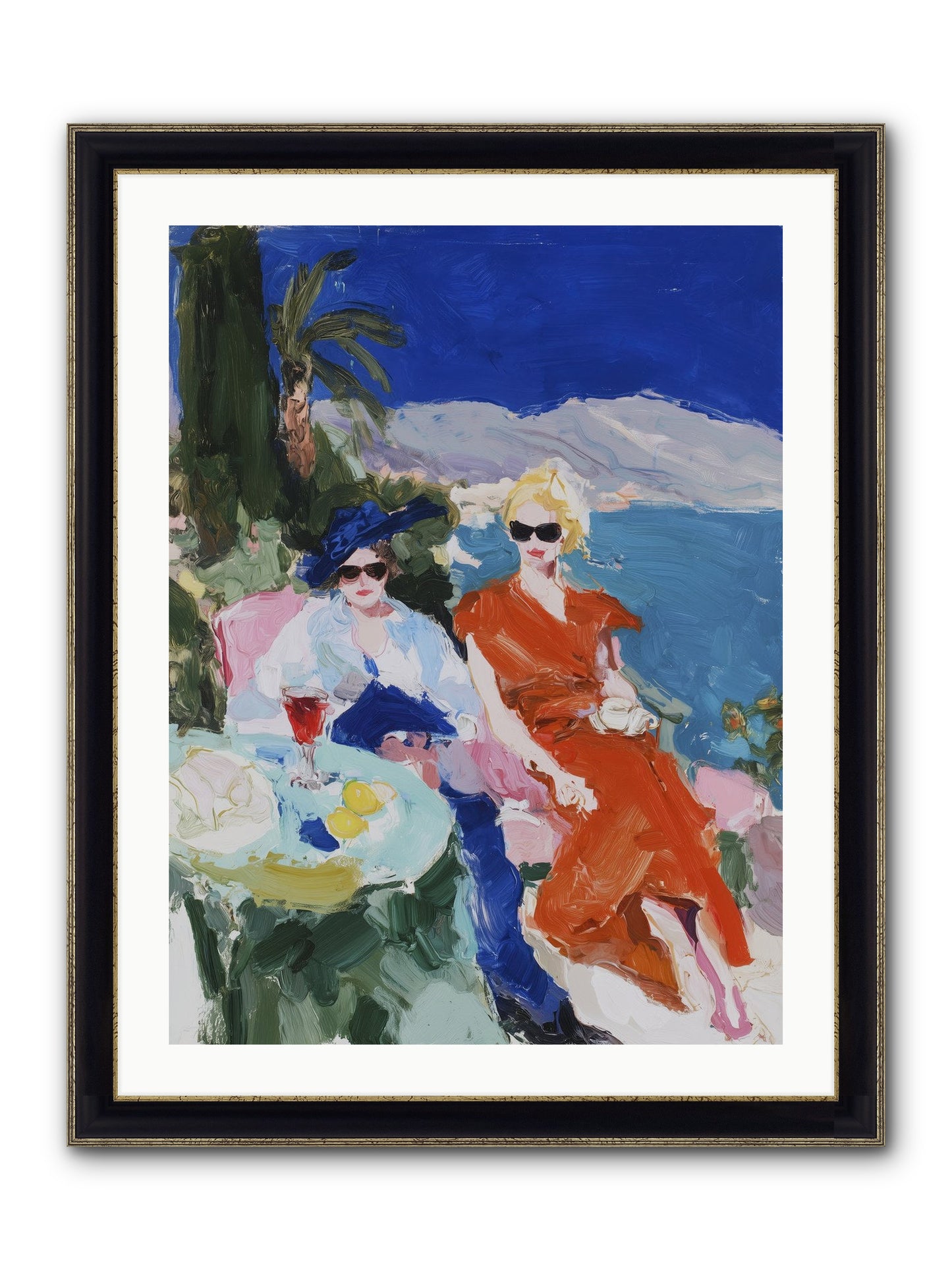 Ocean's Therapy Framed Print - Black & Gold 24x32