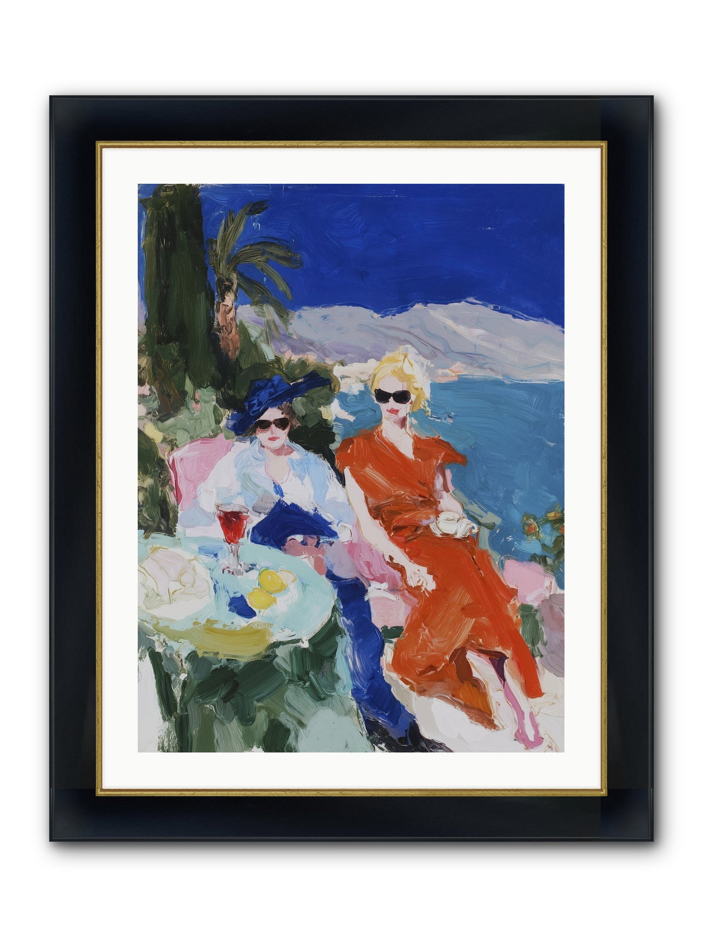 Ocean's Therapy Framed Print - Wide Black w/Gold 24x32