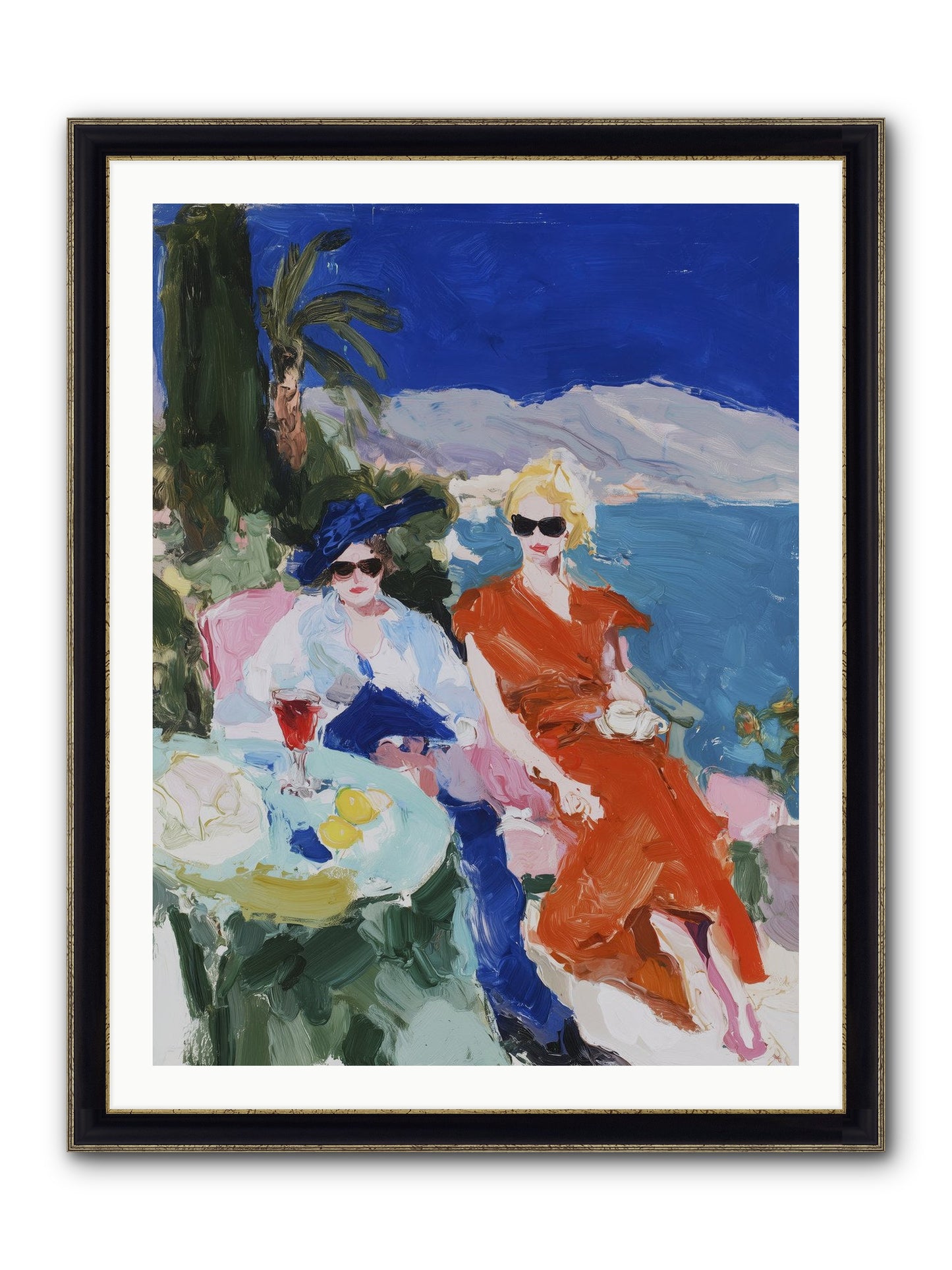 Ocean's Therapy Framed Print - Black & Gold 30x40