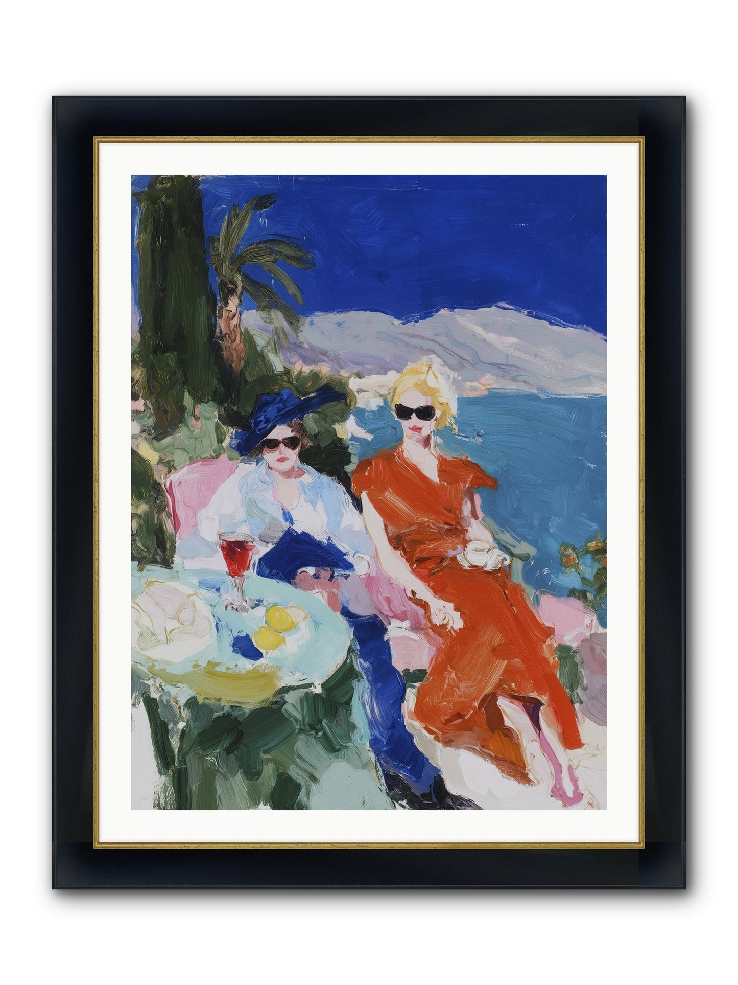 Ocean's Therapy Framed Print - Wide Black w/Gold 30x40