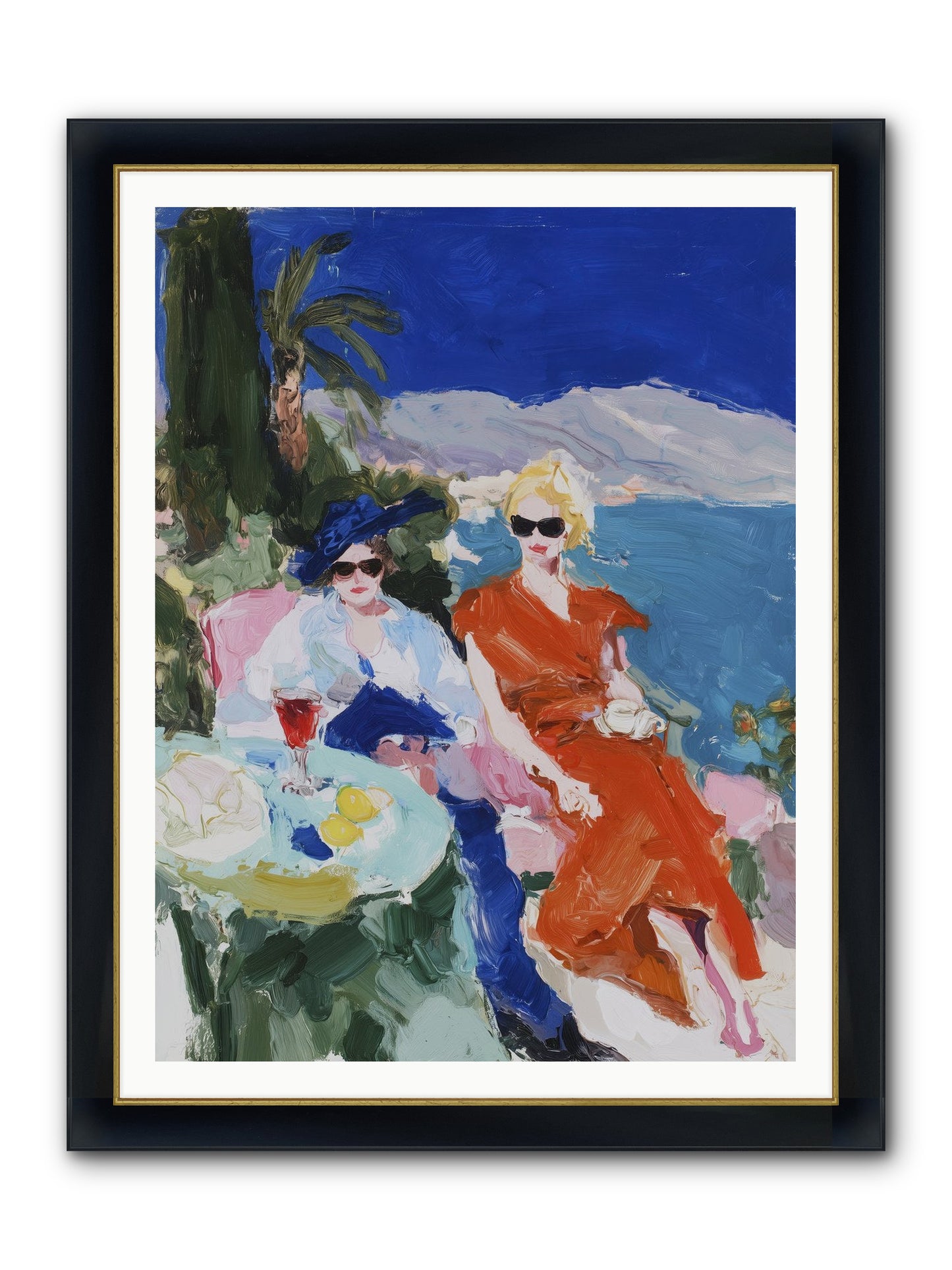 Ocean's Therapy Framed Print - Wide Black w/Gold 36x48