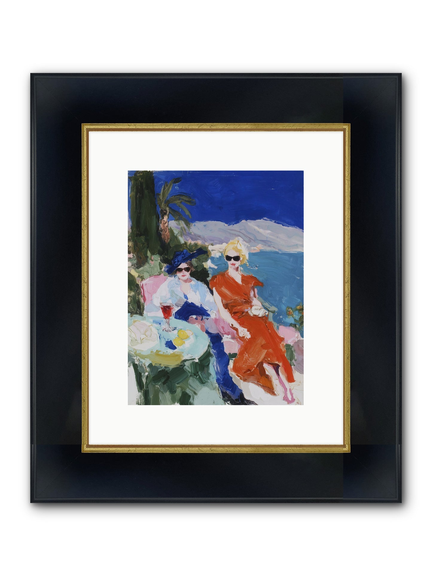 Ocean's Therapy Framed Print - Wide Black w/Gold 9x12