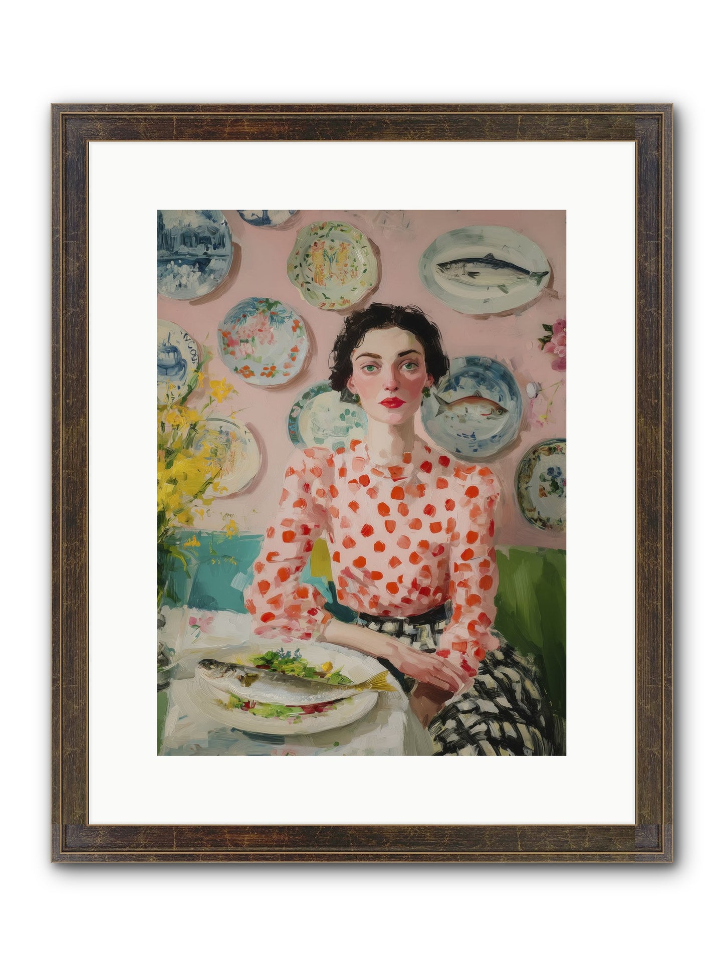 Ocean To Table Framed Print - Slimwoods Black/Gold 12x16