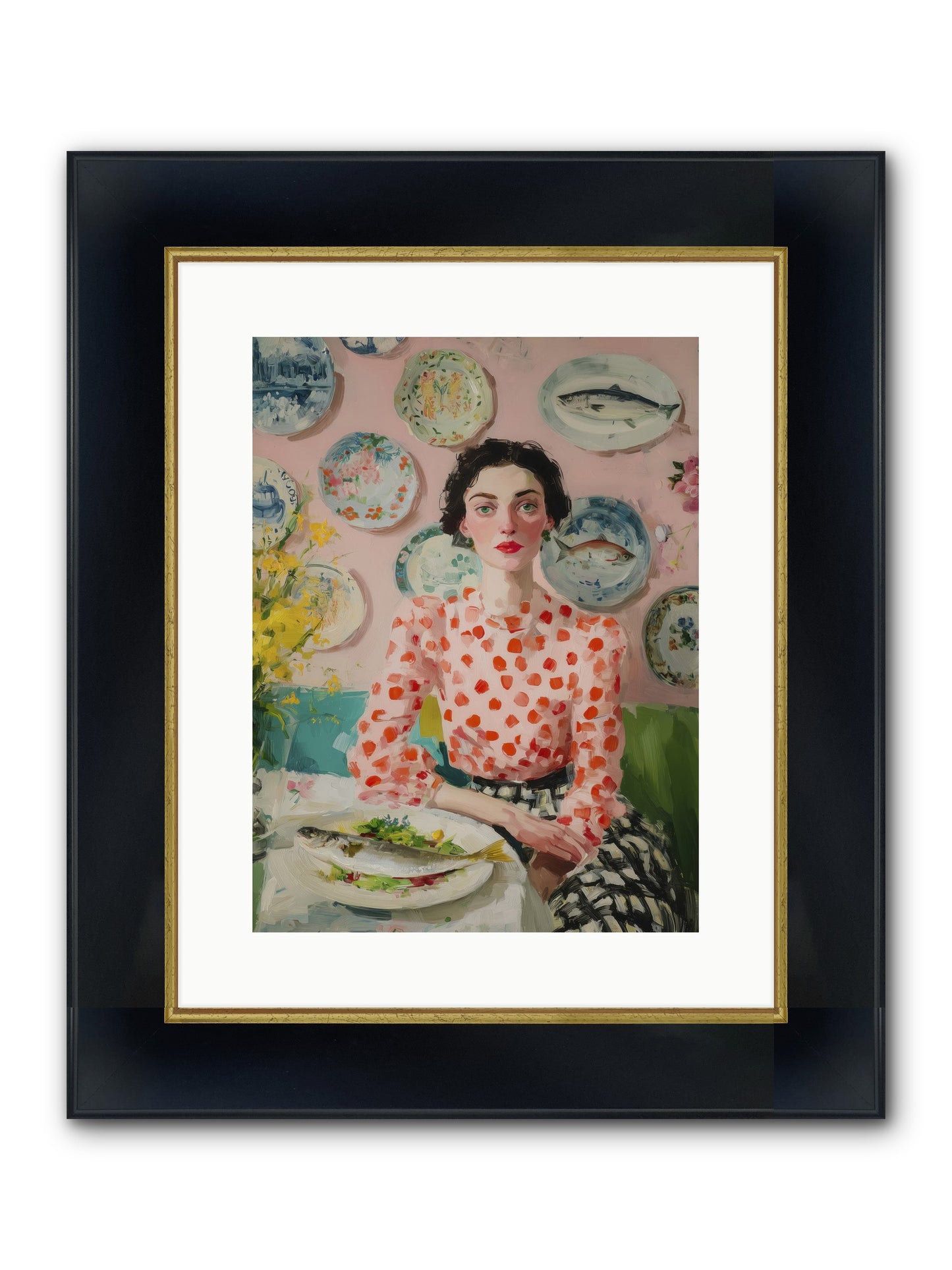 Ocean To Table Framed Print - Wide Black w/Gold 12x16